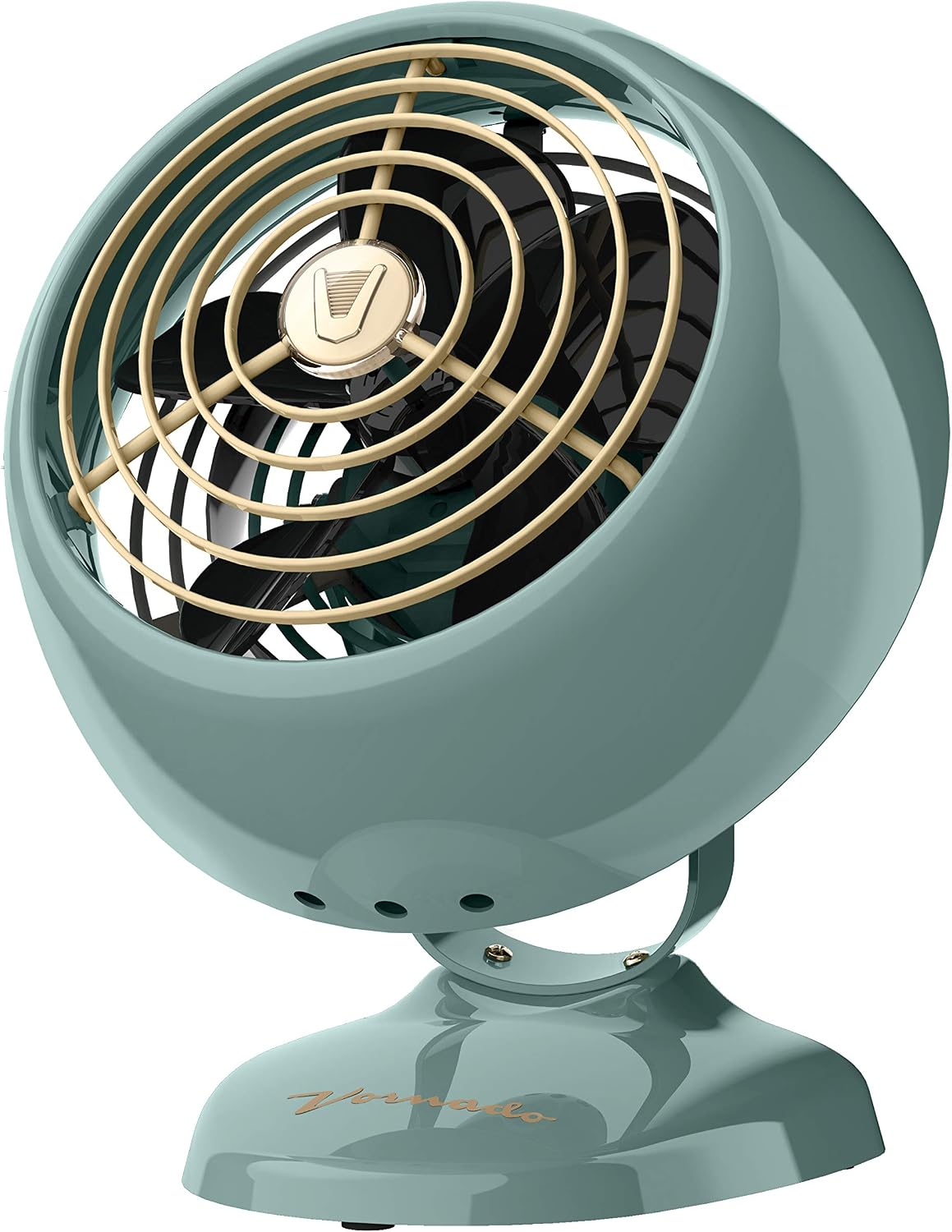 Vornado VFAN™ Mini Classic Vintage Metal Desk Fan, 2-Speed, Adjustable Tilt, Personal Air Circulator for Bedroom, Office, Dorm Room, Portable Quiet, Vintage Green