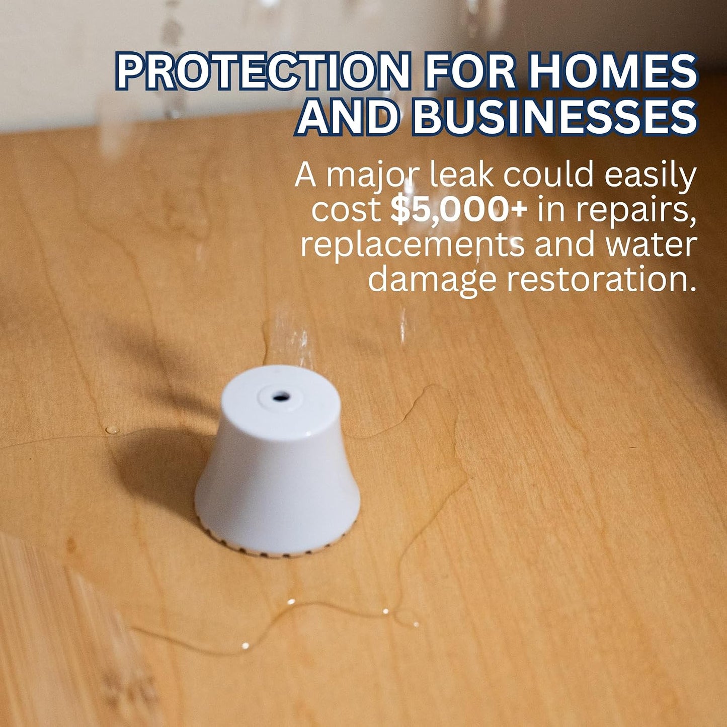 Flood Buzz Small Water Leak Detectors for Homes & Businesses - 6-Pack | No Setup Required - Patented Design - Use Under Sink, Toilet, Basement, RV, Water Heater, Dishwasher - Reusable Alarm