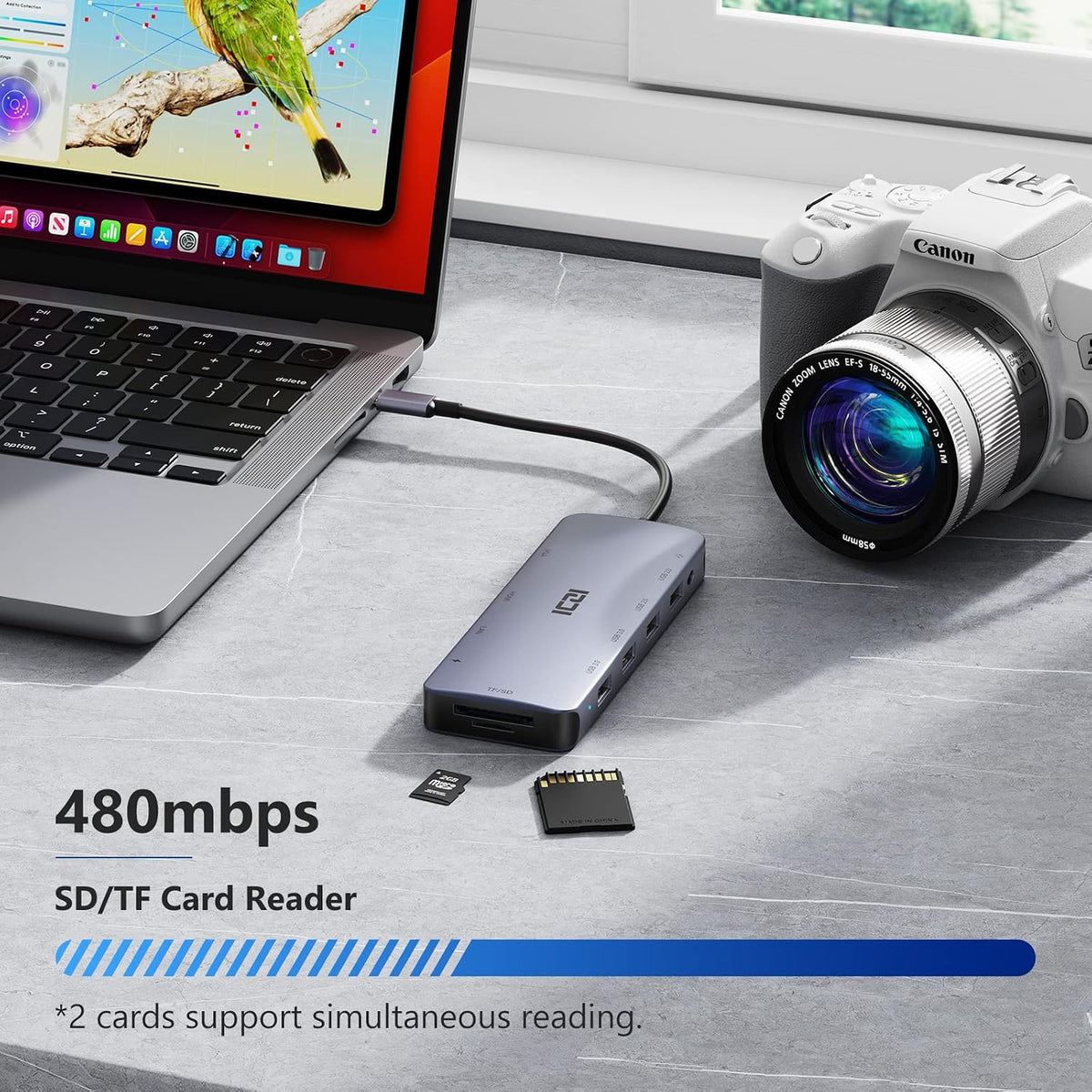 ICZI USB C Hub, 11 in 1 Docking Station Multiport Adapter with 1*HDMI/VGA/Ethernet, SD/TF Card Reader, 4*USB Port, 100W PD and 3.5mm Audio Jack Compatible with MacBook, Dell/HP/Lenovo Laptop, Surface