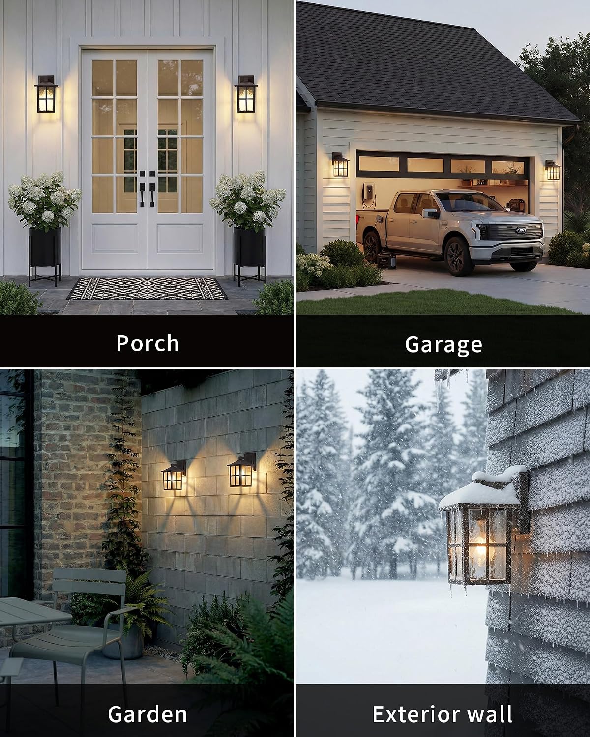 KDG Brown Outdoor Waterproof Modern Patio Wall Light Fixtures Set of 2