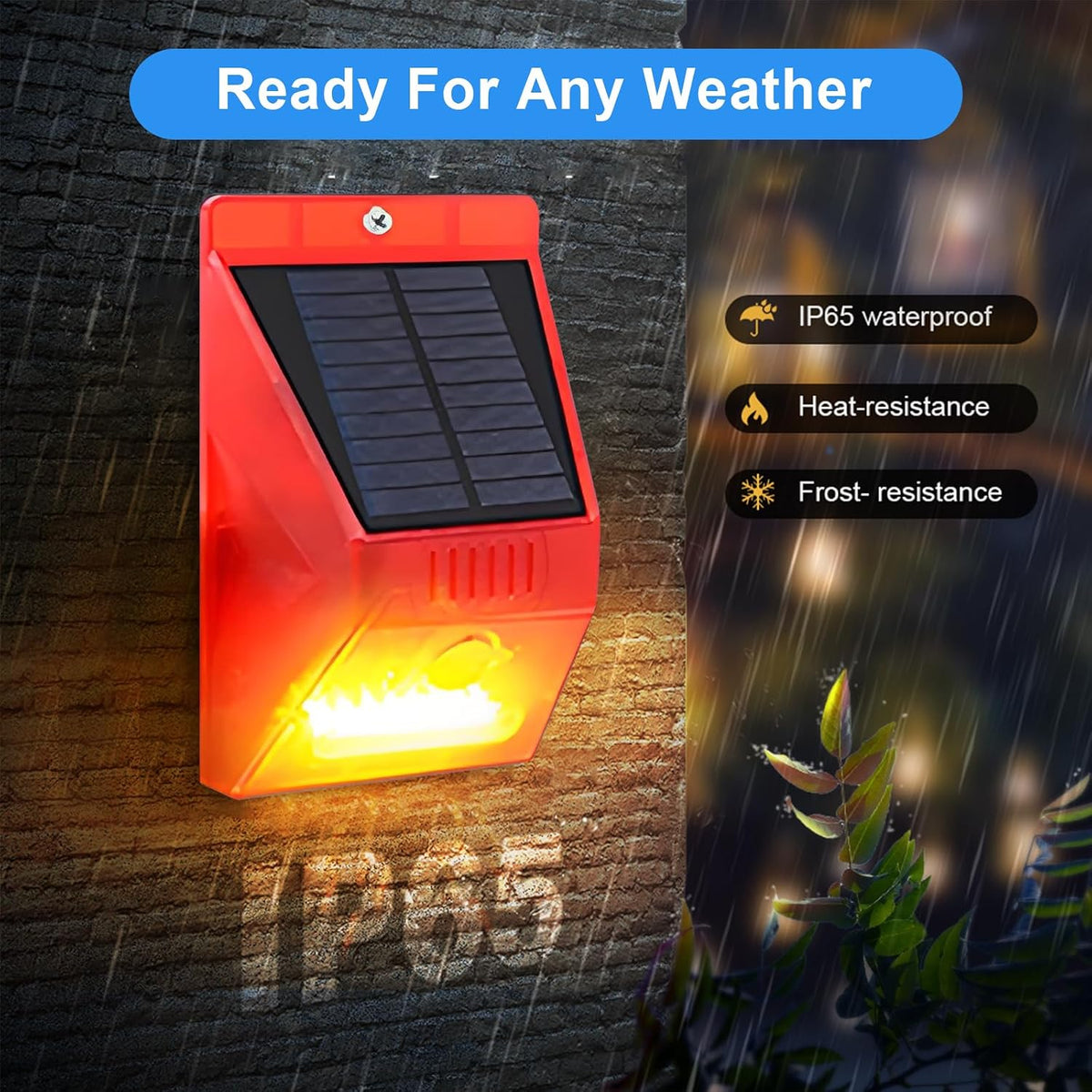 ChunHee Solar Motion Sensor Alarm Outdoor Motion Detector 129db Loud Sound Security Siren IP65 Waterproof Protected for Garden,Farm,Yard,Chicken coop,4 Pack