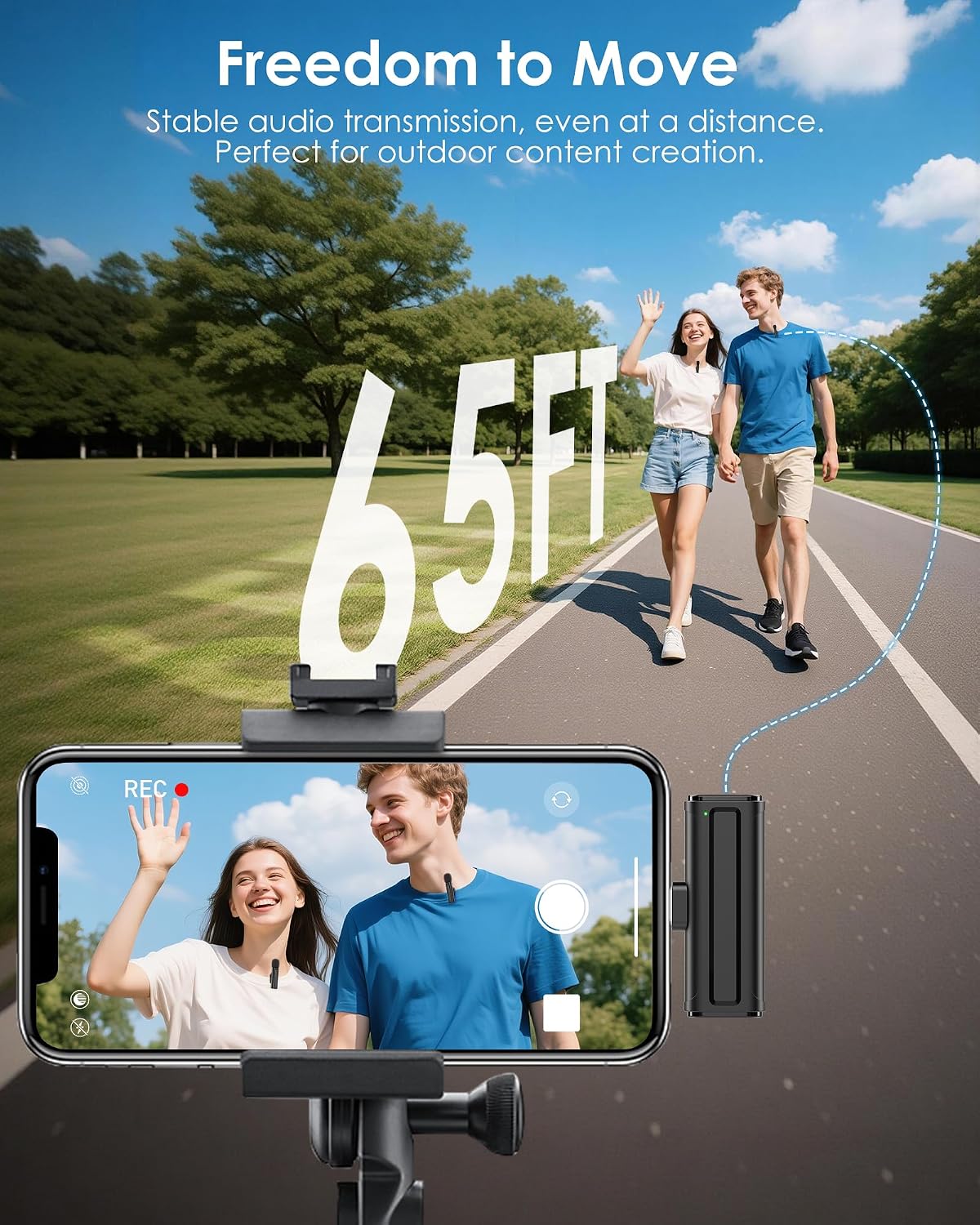 Wireless Mini Microphone for iPhone, iPad, Android, 2 Pack Lavalier Mic with 360° Rotatable Clip, Plug and Play Noise Reduction USB-C Mic for Video Recording YouTube TikTok Podcast Content Creators
