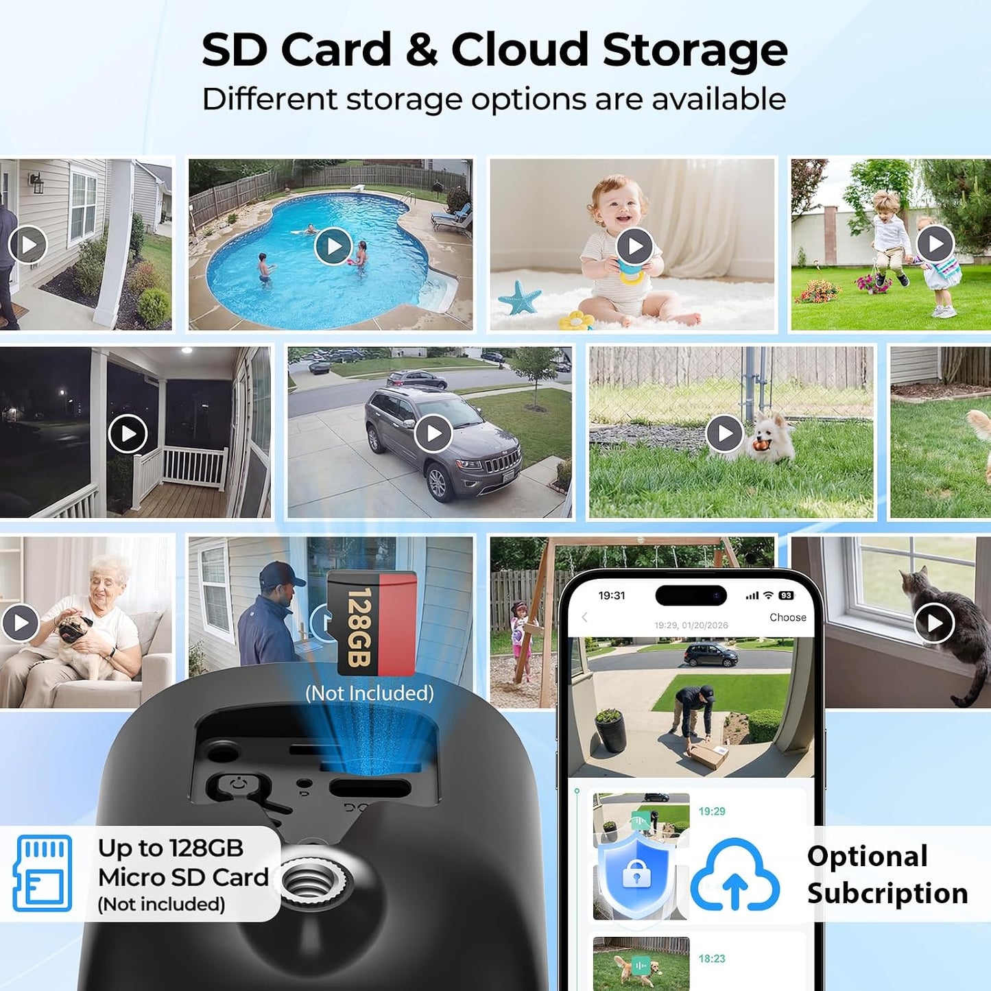 Security Cameras Wireless Outdoor 2K Solar Powered WiFi Cameras for Home Security,AI Motion Detection,Siren Alarm,Spotlight Color Night Vision,2-Way Audio,SD/Cloud Storage (2 Solar Cams)