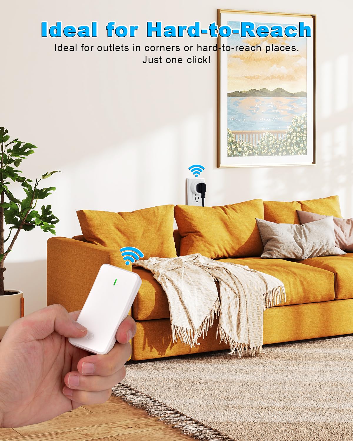Greencycle Remote Control Outlet with 2 Switches,Detachable Wireless Switch
