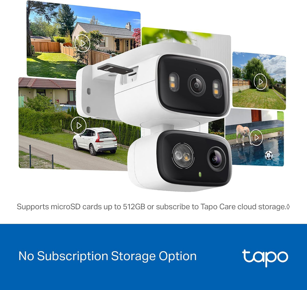 Tapo 2K Indoor/Outdoor Dual Lens Pan/Tilt Wired Security Camera, C246D