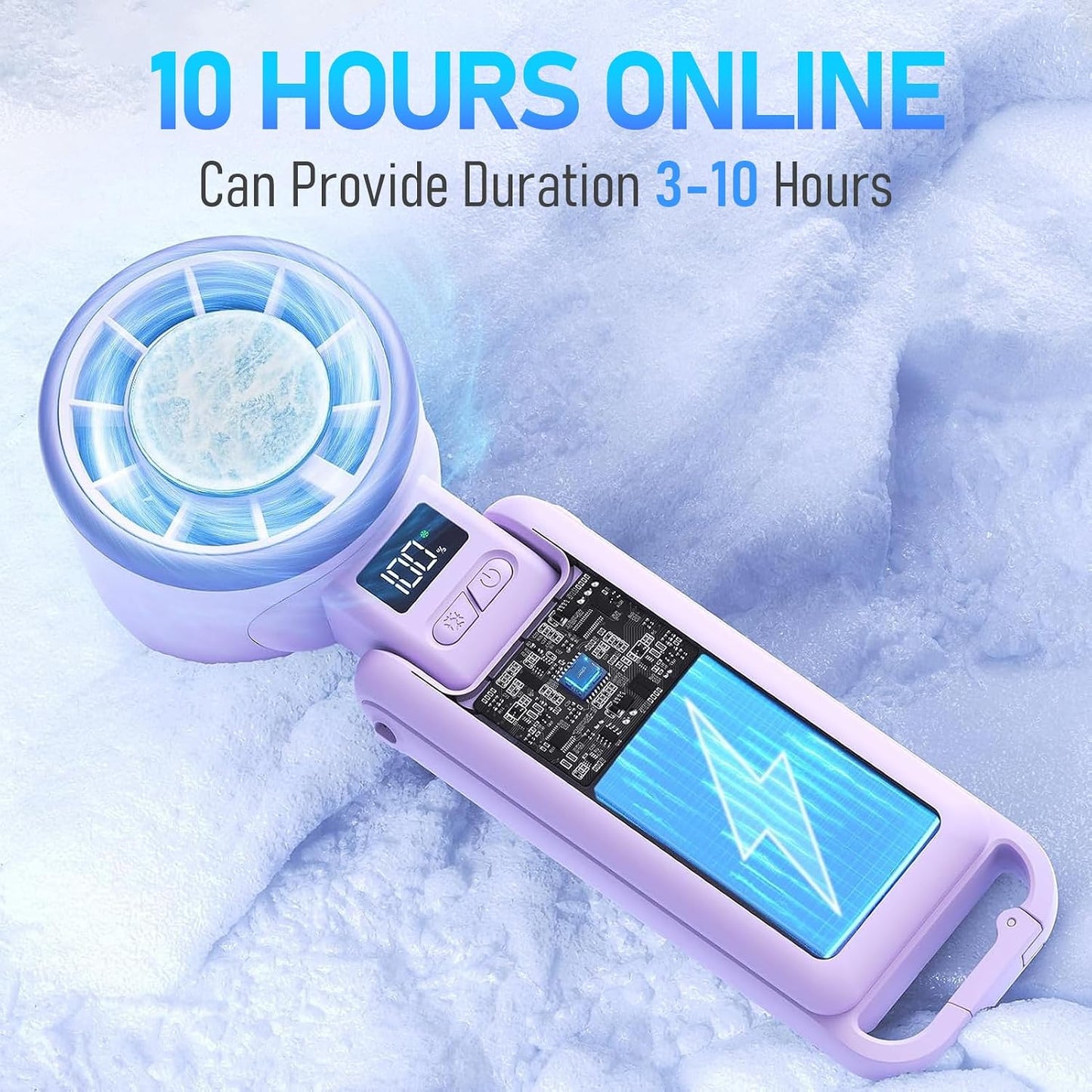 PlayHot Portable Handheld Cooling Fan, Travel Essentials, Gifts for Women | Instant Cooling, 10m/s Airflow, 5-Speed, 10H Max, USB-C Rechargeable, LED Display, 3-in-1 Foldable for Cruise, Beach Vacation