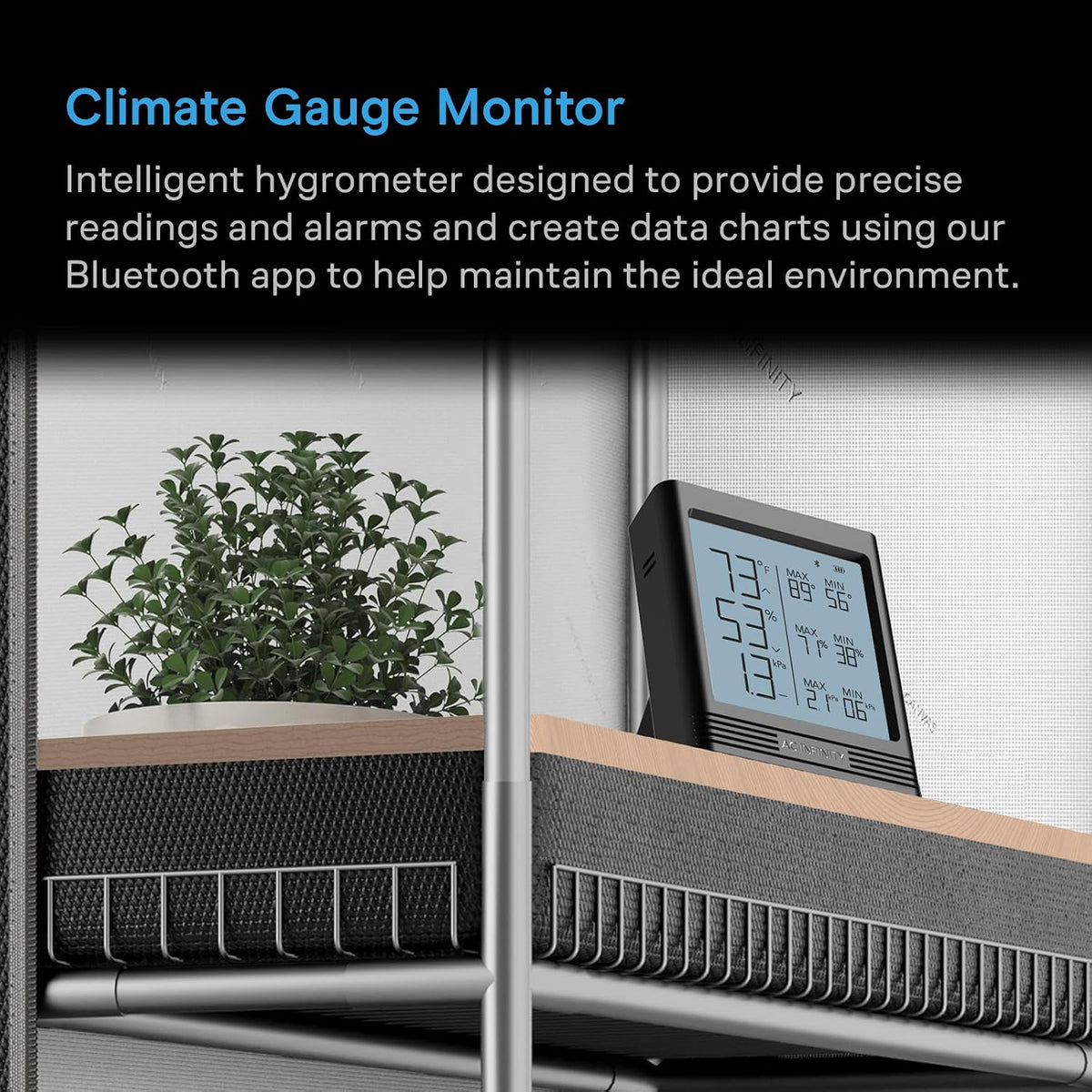 AC Infinity Temperature Humidity VPD Smart Hygrometer B2 with LCD Display