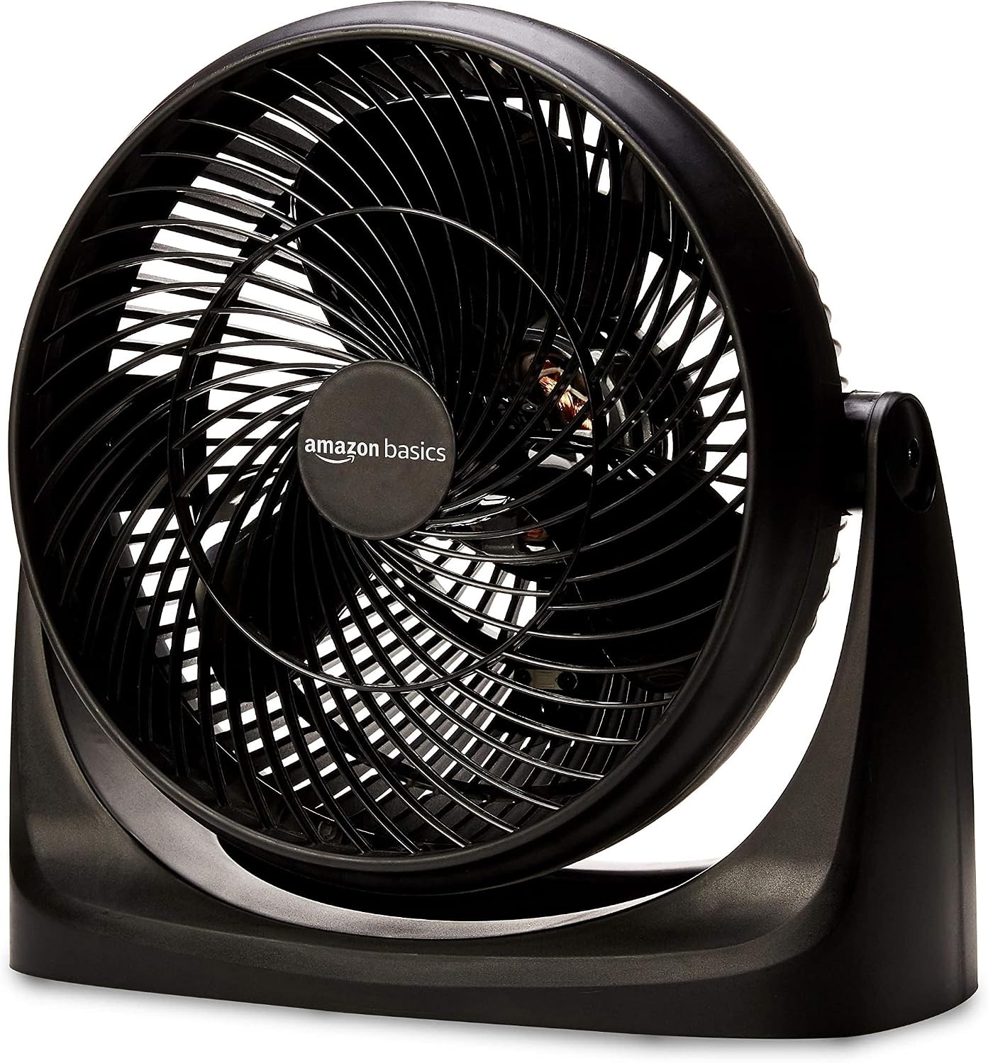Amazon Basics Air Circulator Desk Fan for Bedroom, Home and Office, 90-Degree Tilt Head, 3 Speed Settings, Cooling, 35 Watts, Black, 11.1"W x 6.3"D x 10.9"H