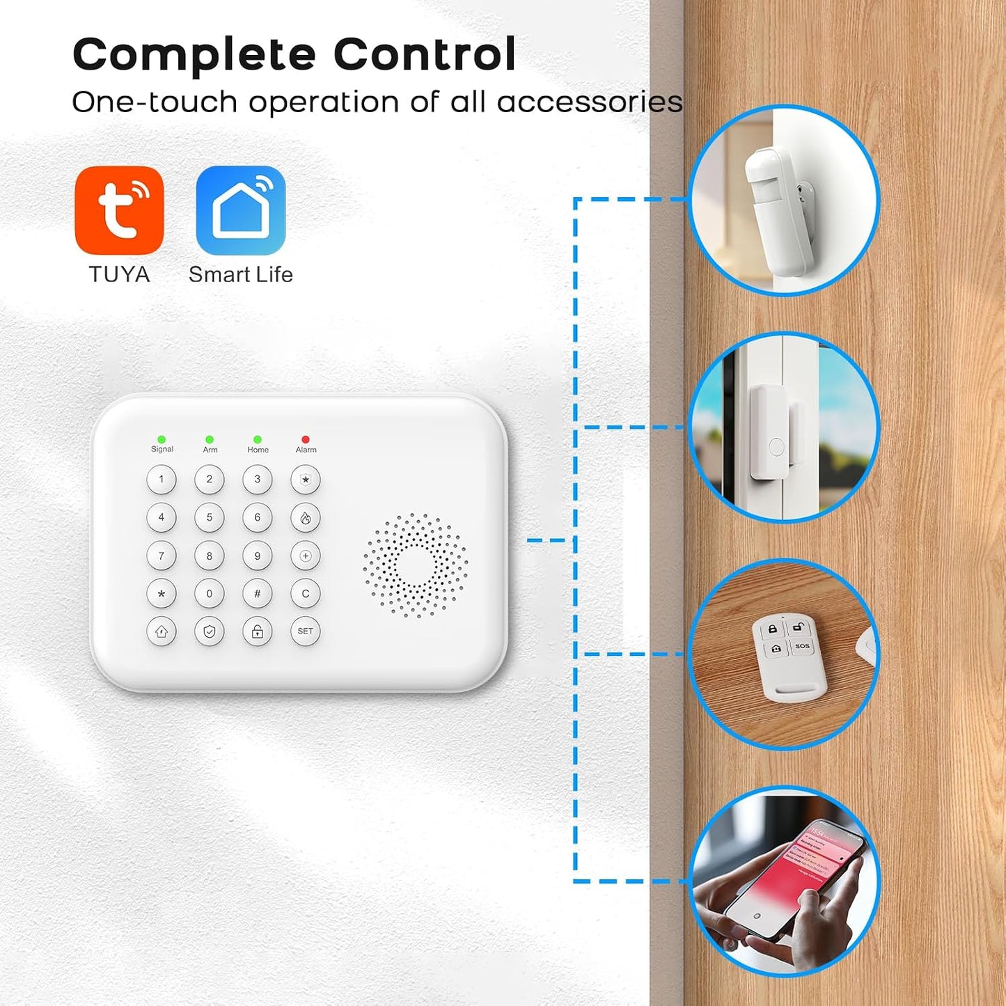 Alarm System for Home Security, WiFi/4G Home Security System Wireless with Phone APP Alert,Door Sensor,Motion Sensor, Remote Control, Compatible with Alexa,24/7 Protection