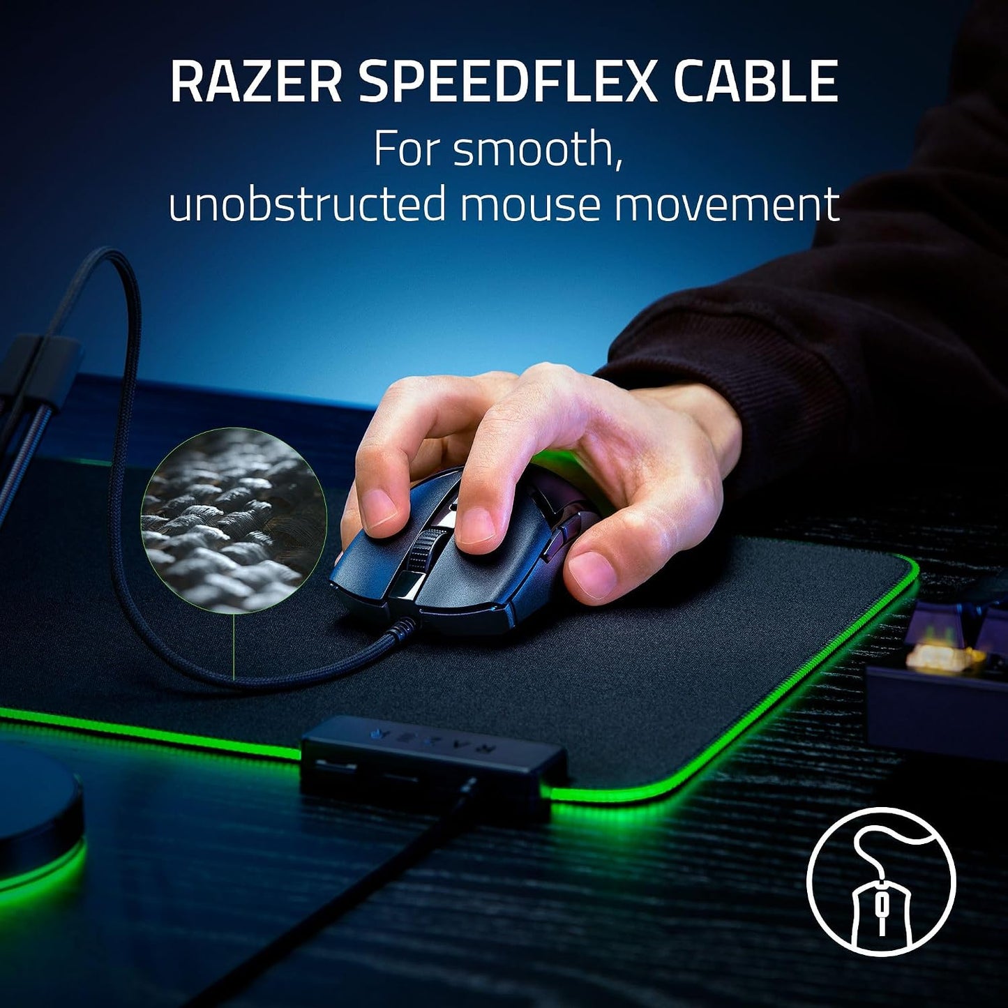 Razer Cobra Wired Gaming Mouse, Gen-3 Optical Switches, 58g, Black | Chroma RGB Lighting with Underglow, Precise 8500 DPI Optical Sensor, 100% PTFE Mouse Feet