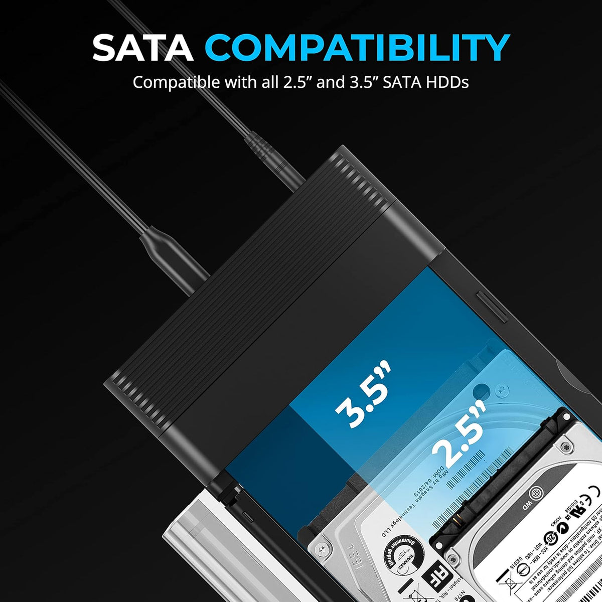 SABRENT Lay Flat NVMe & SATA HDD/SSD Dock, USB-C 10Gbps (DS-UFNC)