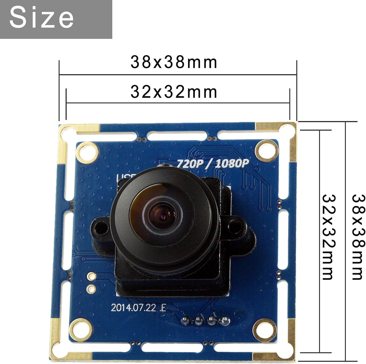 ELP USB Fisheye Camera - 180 Degree 1080P Wide Angle Webcam, High Speed 100fps for Windows, Linux, Android, Mac
