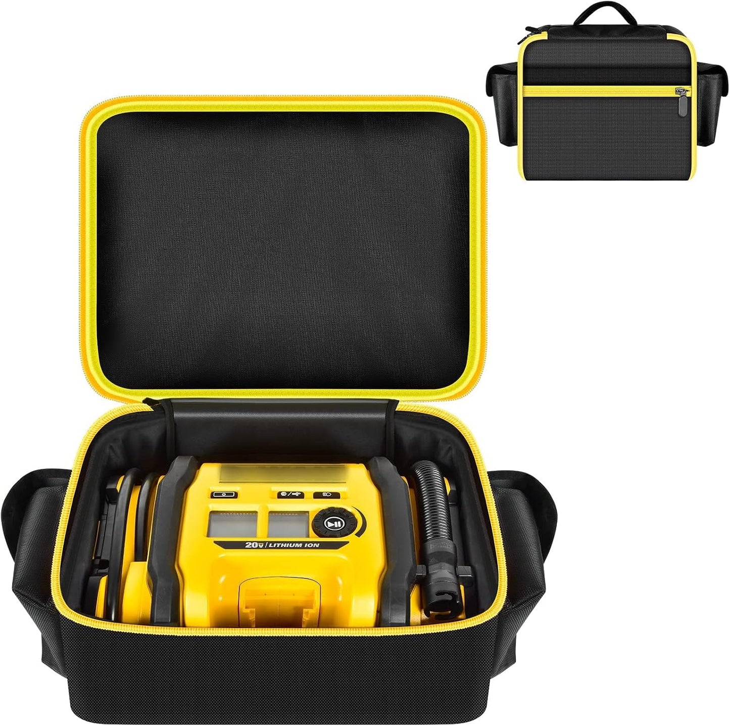 Case for DEWALT DCC020IB 20V MAX Tire Inflator Air Pump Storage Bag | Padded Organizer with Pockets for Dewalt Air Compressor's Accessories, Garage Storage, Roadside Emergencies-Case Only Black