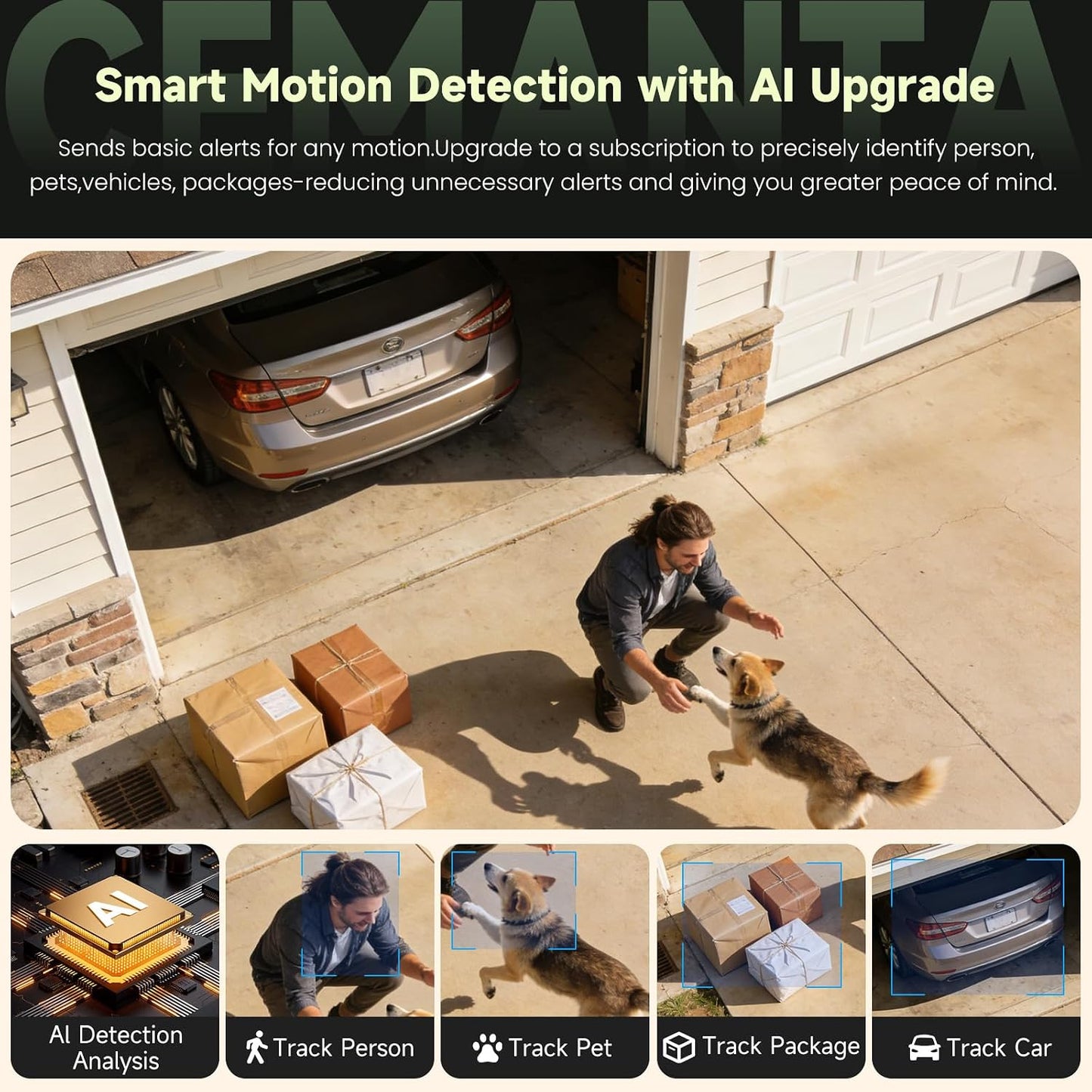2.5K Security Camera Wireless Outdoor,Cameras for Home Security | Free Cloud Storage, 2.4G/5Ghz WiFi, AI Motion Detection with Spotlight & Siren Alarm, Color Night Vision, Weatherproof