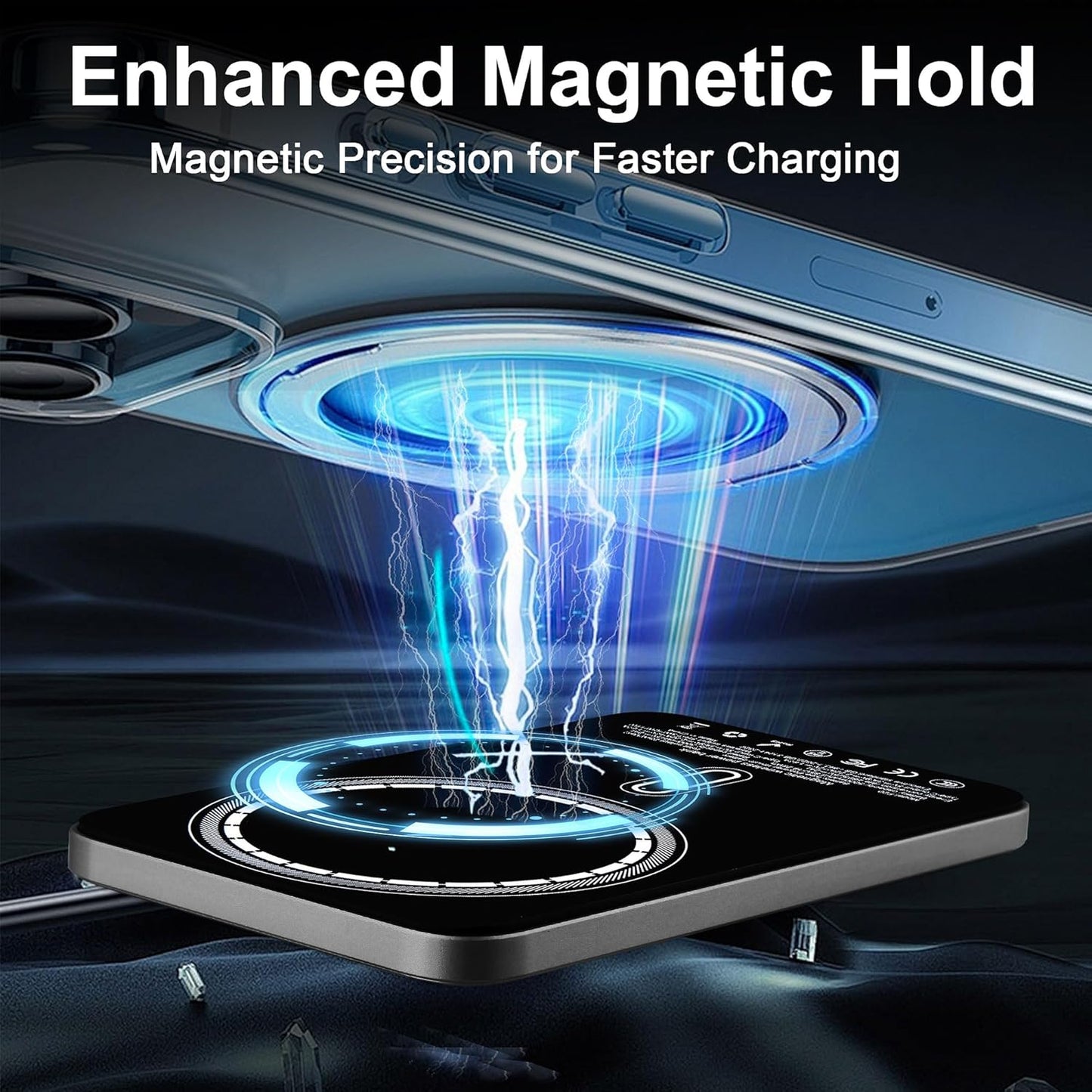 Magnetic Portable Charger 5000mAh, 15W Ultra Slim Wireless Portable Charger, Fast Charging for iPhone 17/16/15/14/13/12 Pro/Pro Max/Plus, Metal Shell, USB-C Cable to Charge Other Phones (Grey)