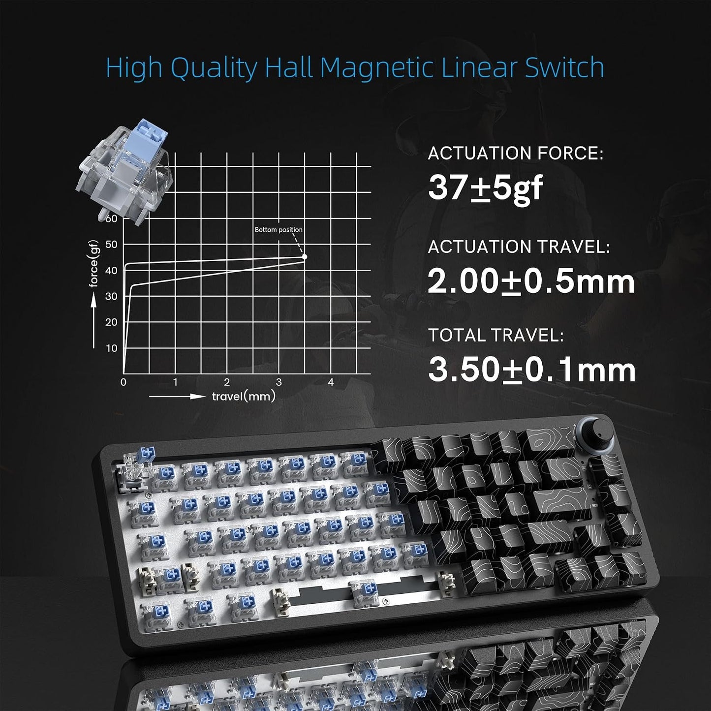 Womier M68HE PRO 60% Percent Keyboard Rapid Trigger Gaming Keyboard RGB | Hall Effect Topographic Keyboard,Wired Custom 8000 Hz Mechanical Keyboard with Magnetic Switch,PBT Keycap for Mac/Win,Black