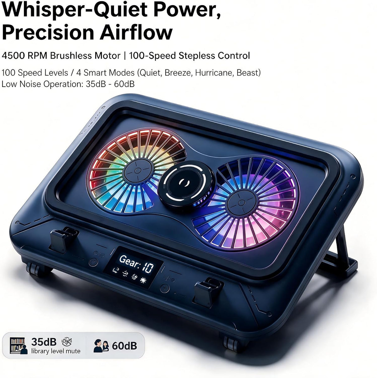 NIMO Laptop Cooling Pad Semiconductor and Pressurized Turbo Fan Station