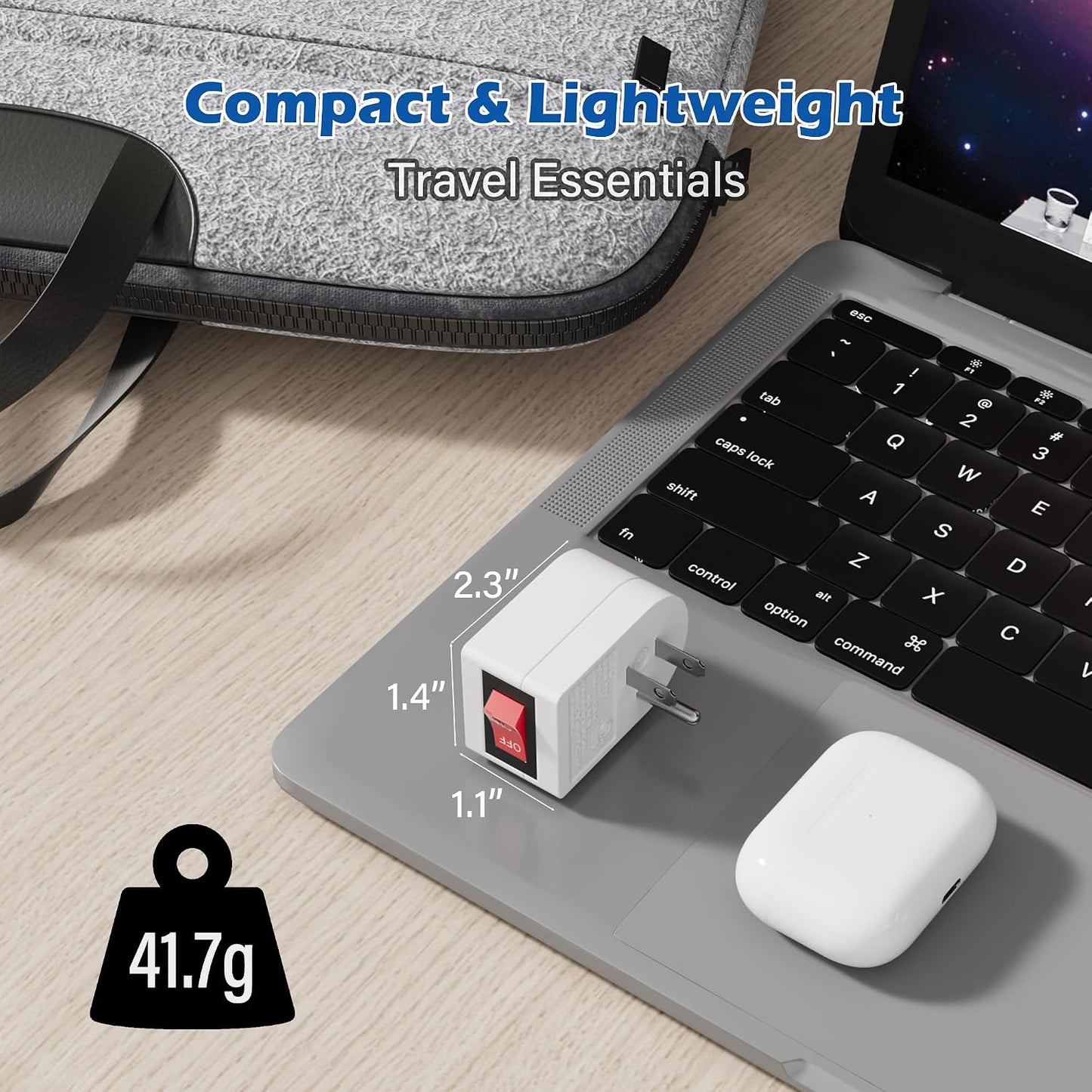 HiFind Grounded Outlet Extender with ON/Off Switch (3 Pack), 3 Prong Single Port Power Adapter, Energy & Space Saving Wall Tap Plug with Red Indicator for Light & Small Appliance, ETL, White
