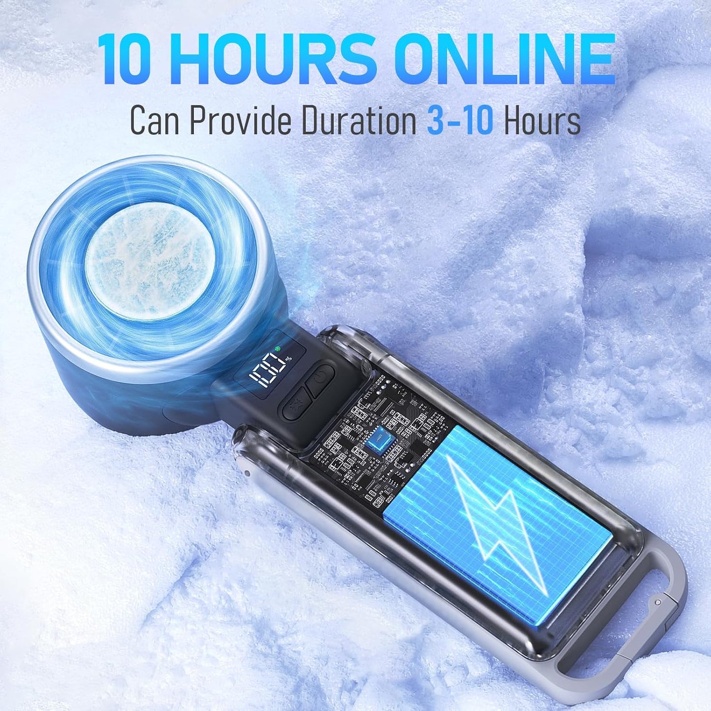 PlayHot Portable Handheld Cooling Fan, Travel Essentials, Gifts for Women | Instant Cooling, 10m/s Airflow, 5-Speed, 10H Max, USB-C Rechargeable, LED Display, 3-in-1 Foldable for Cruise, Beach Vacation