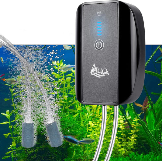 AQQA Aquarium Rechargeable Air Pump,Multifunctional Quiet Oxygen Pump
