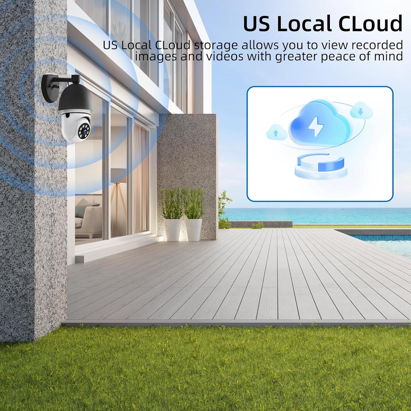 Hawkray Light Bulb Security Camera -5G& 2.4GHz WiFi 2K 3MP Security Cameras Wireless Outdoor Motion Detection and 911 Alarm Monitoring,Open AI Enabled,US Local Cloud, Color Night Vision,