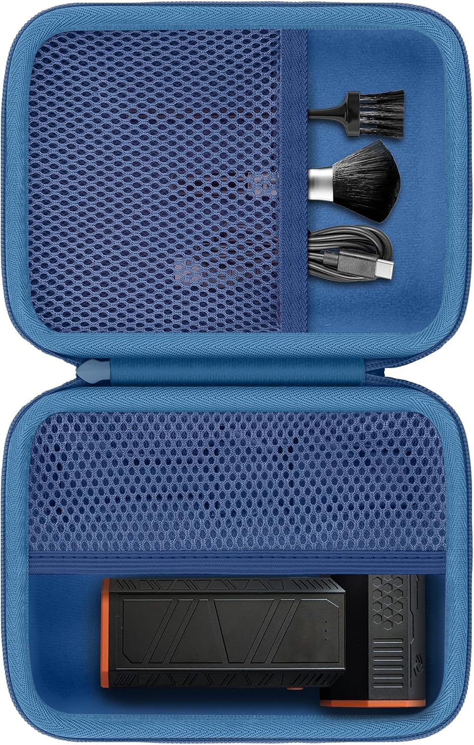 Hard Storage Case for WOLFBOX MF100/MF50/MF60/70 Electric Air Duster | Shockproof, Anti-crush, Mesh Pocket, Accessory storage, Not losing accessories, Protective Storage Box, Blue Case