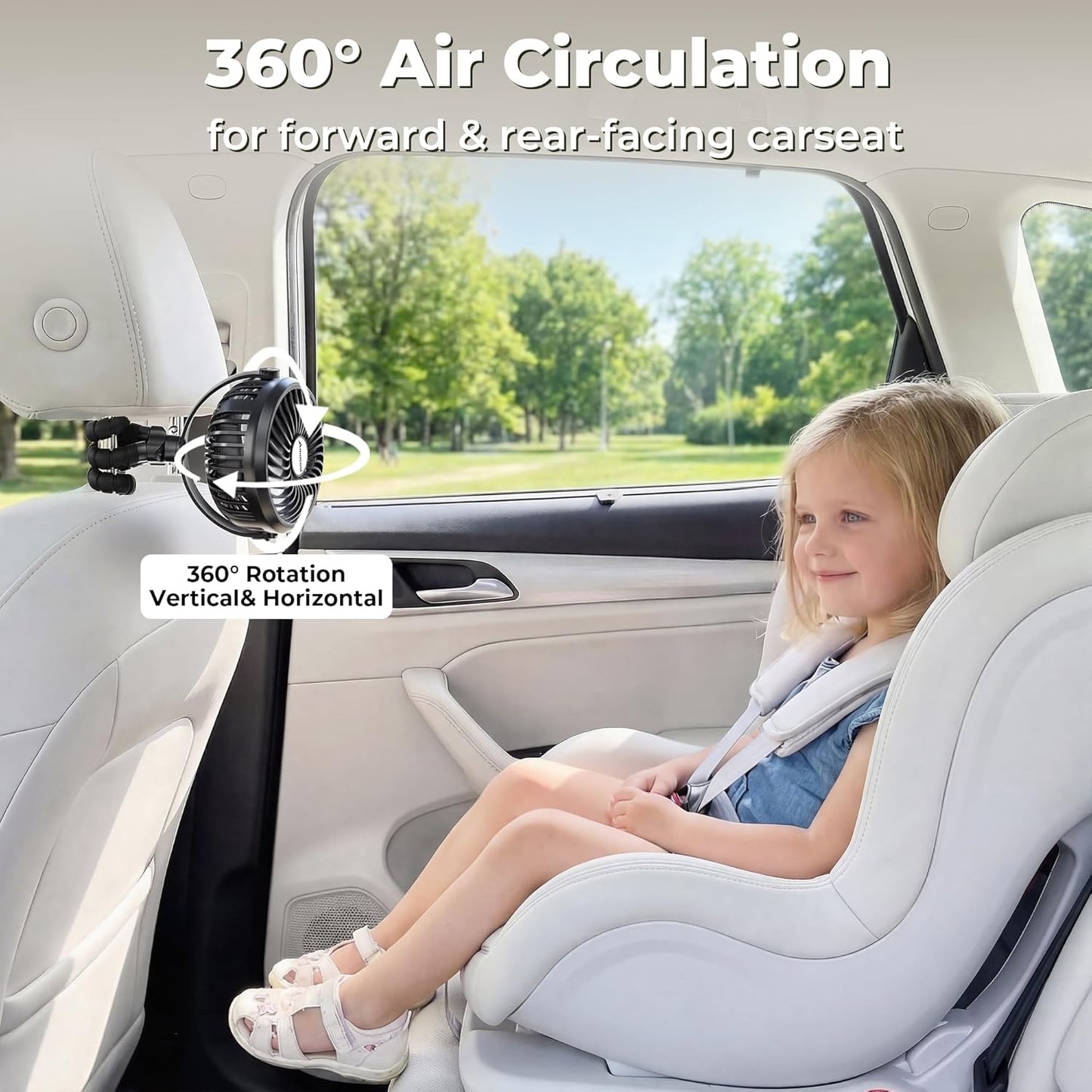 AMACOOL Battery Operated Stroller Fan, Portable Clip On Fan Rechargeable | Baby Travel Essentials for Beach Disney, Newborn Boy & Girl Gifts Registry Search, Cooling for Car Seat Wagon Crib Treadmill
