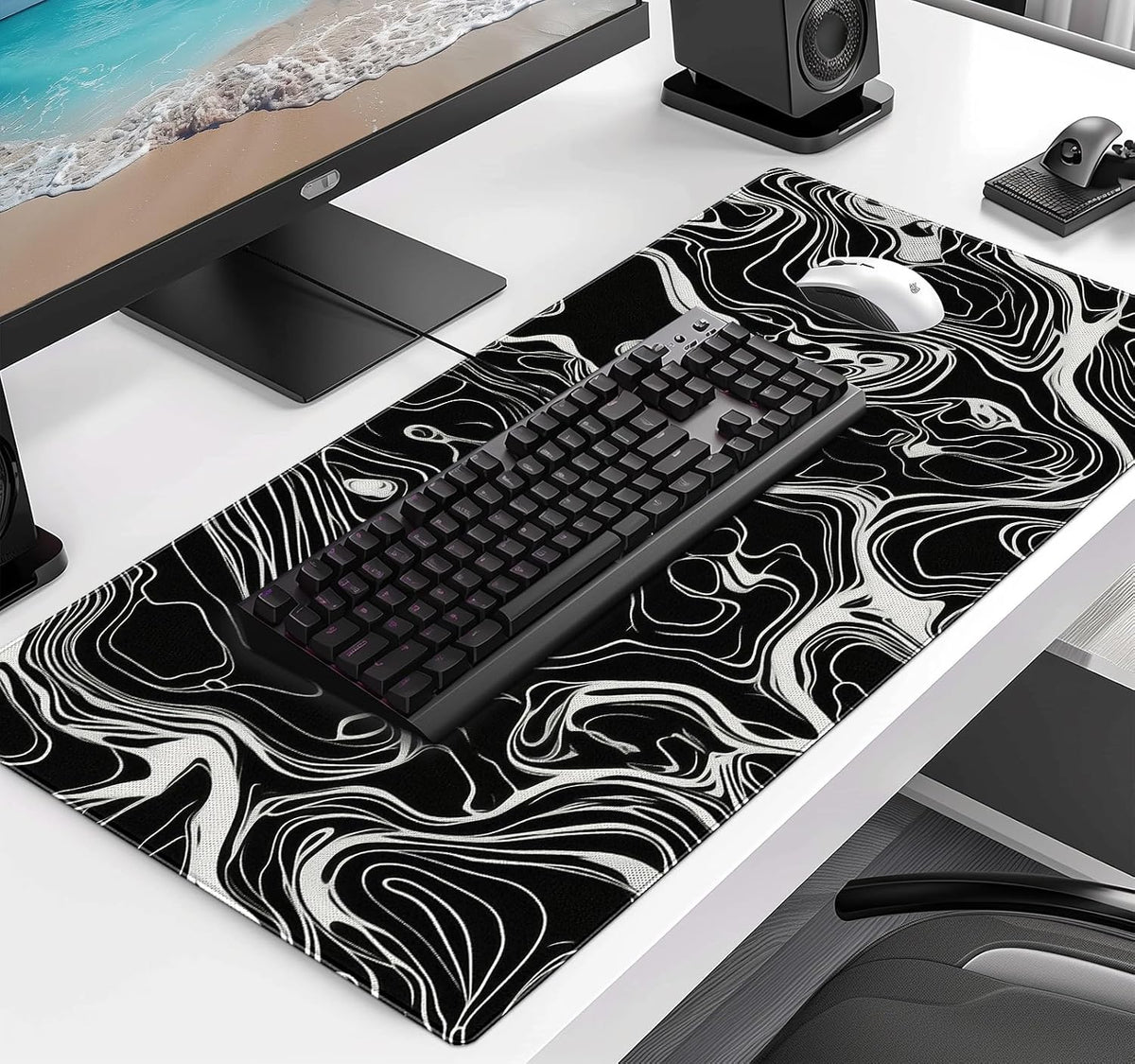 Marble Patterned XL Gaming Mouse Pad, Suitable for Office and Study Mouse Pads