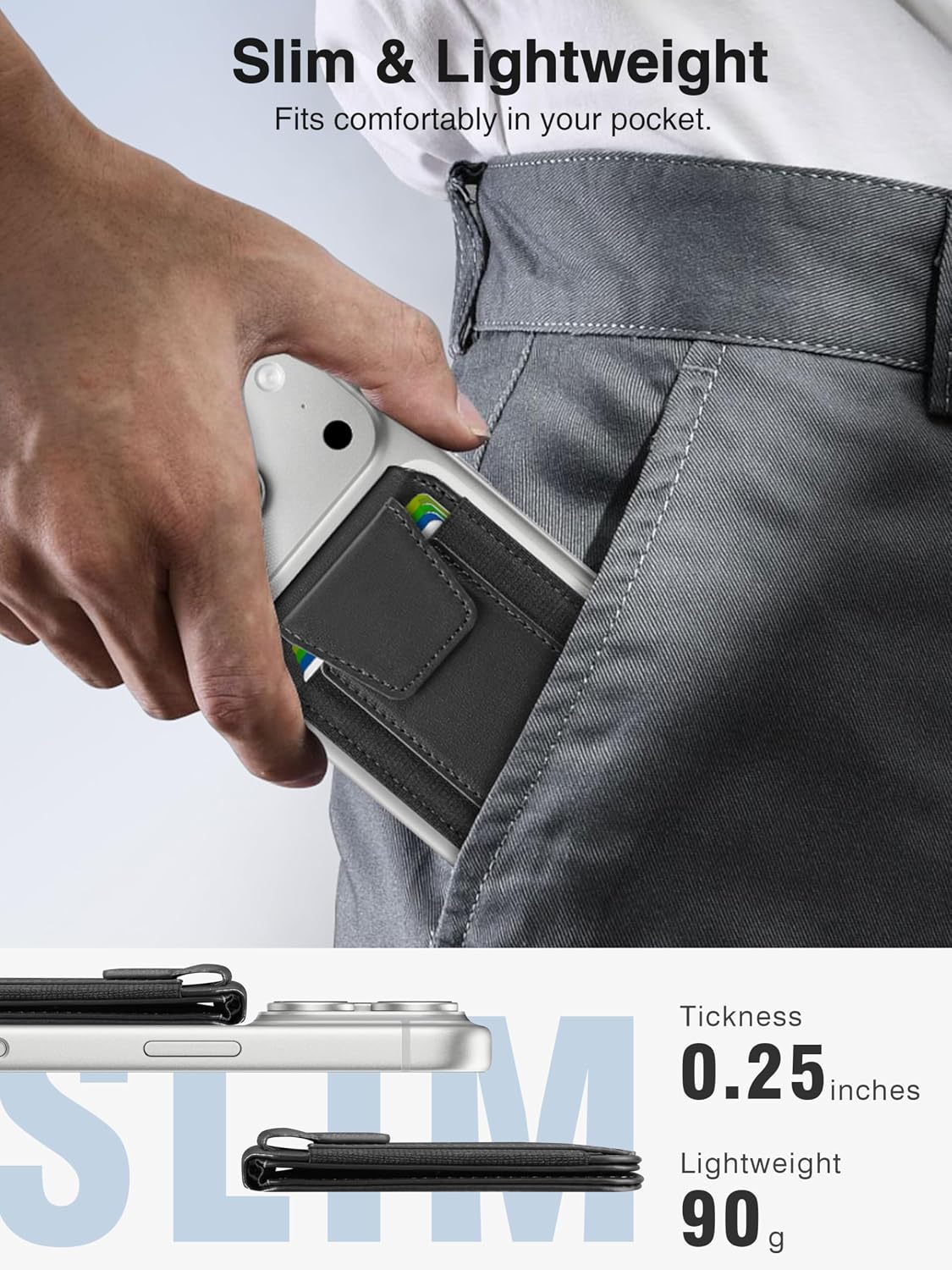TopMade for MagSafe Wallet with Stand, 9 Cards Holder, Privacy Flap Cover | Strongest Leather Magnetic Wallet for iPhone 17/16/15/14/13/12 Series & Pixel 10 Series, RFID Blocking, ID Window, Black