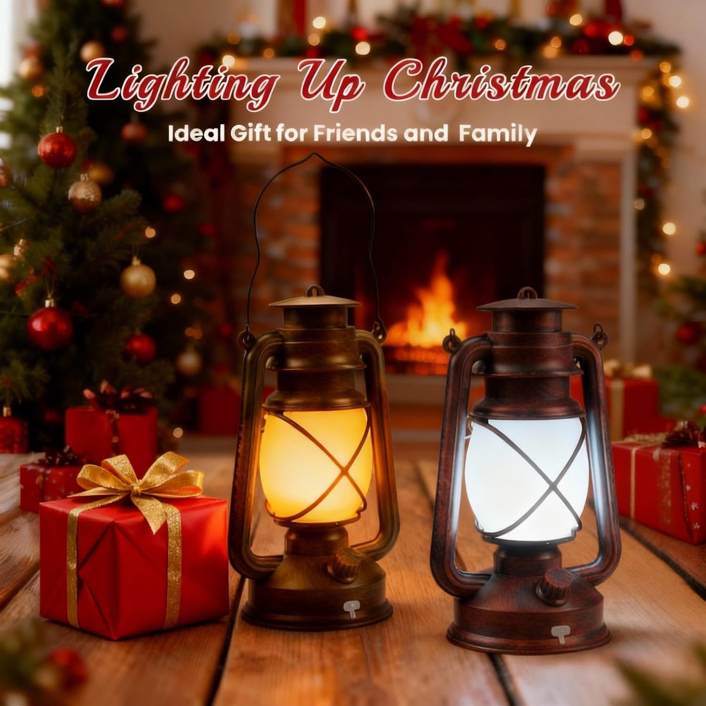 2 Pack Bronze Vintage 4 Modes Rechargeable Lanterns with Remote Control | Waterproof Hanging LED Lights with Flickering Flame, Outdoor and Indoor Decor for Camping, Patio, Garden, Pathway