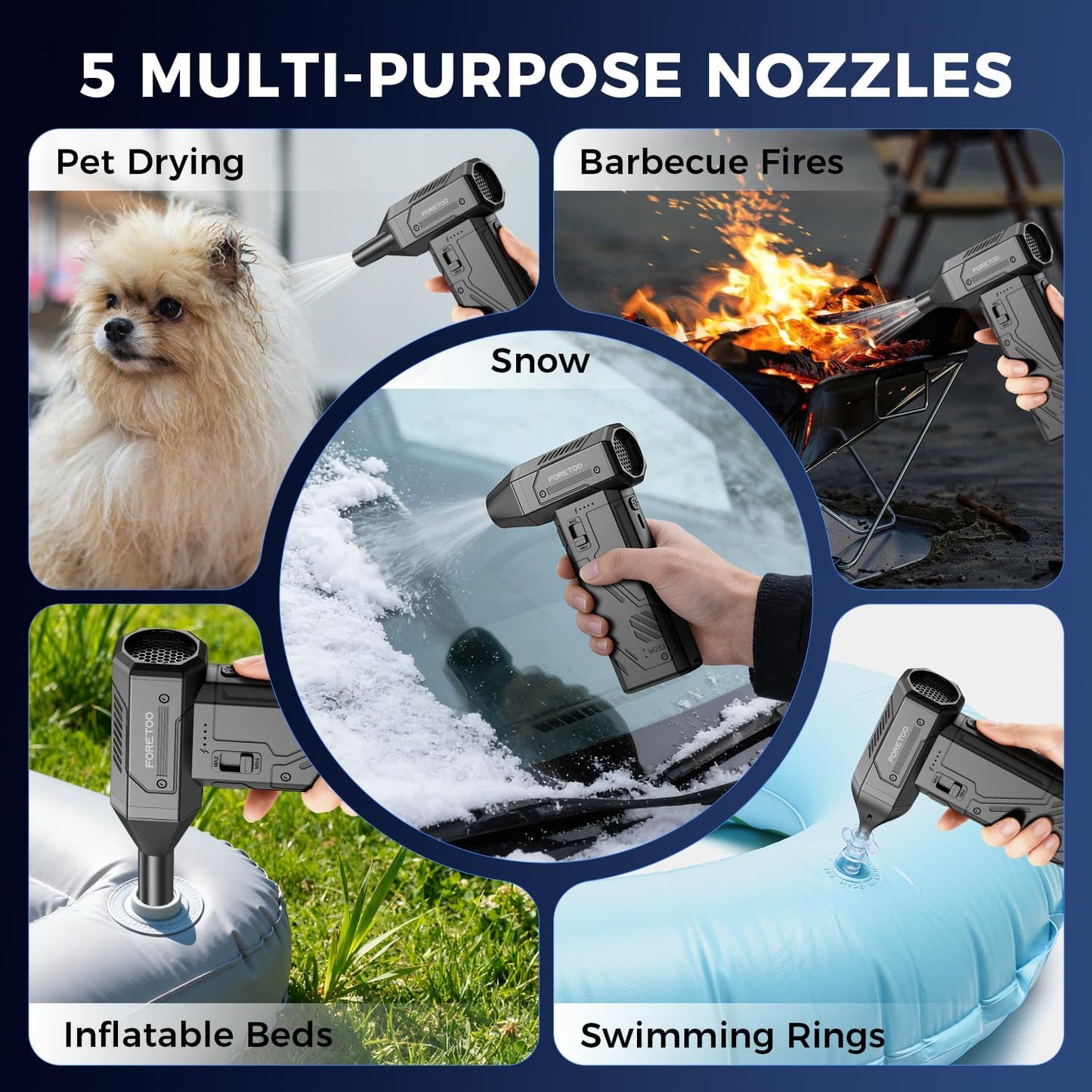 Compressed Air Duster,130000RPM Electric Air Duster Brushless Motor with Adjustable Stepless Speed, Fast Charging Rechargeable Cordless Air Blower for PC,Car,Keyboard,Pet,Home & Outdoor