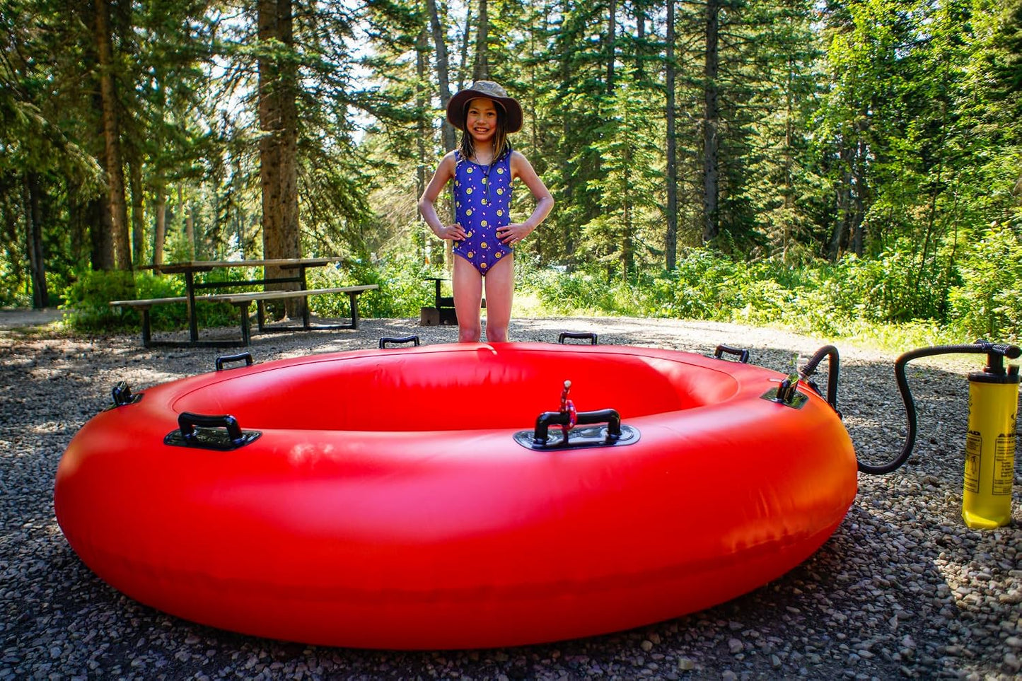 Airhead Manual Air Pump for Pool and Lake Inflatables Including Mattresses and Towable Tubes