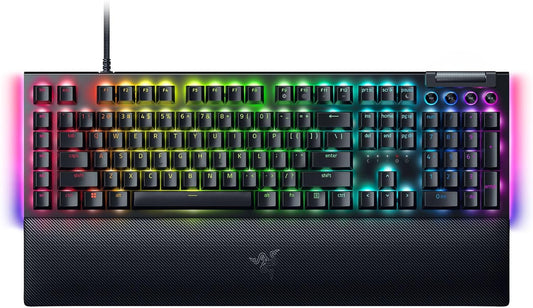 Razer BlackWidow V4 Mechanical Gaming Keyboard, Green Switches | Tactile & Clicky Switches, Chroma RGB, 6 Dedicated Macro Keys, Magnetic Wrist Rest, Doubleshot ABS Keycaps, Snap Tap