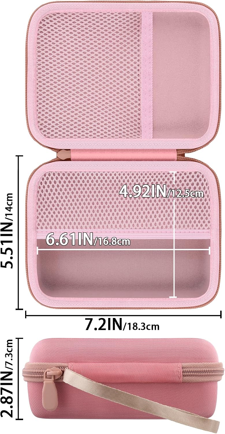 Hard Storage Case for WOLFBOX MF100/MF50/MF60/70 Electric Air Duster | Shockproof, Anti-crush, Mesh Pocket, Accessory storage, Not losing accessories, Protective Storage Box, Pink Case