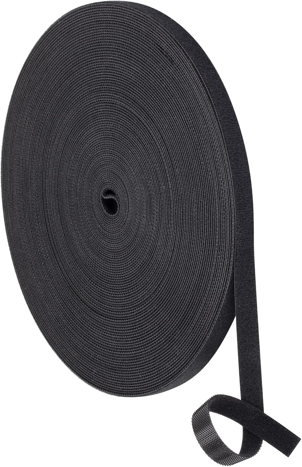 1/2 inch Reusable Fastening Tape Cable Ties Double-Sided Hook-and-Loop Cable Management Tape (Black 25 Yards)