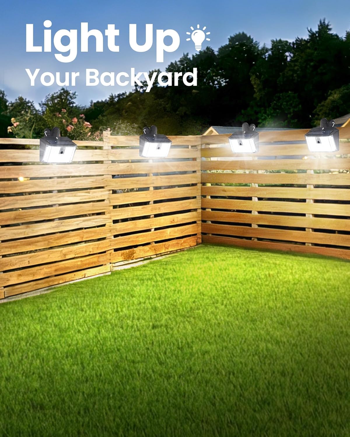 LUHLEE Clip on Solar Fence Lights Outdoor, 176 LED Motion Sensor Lights