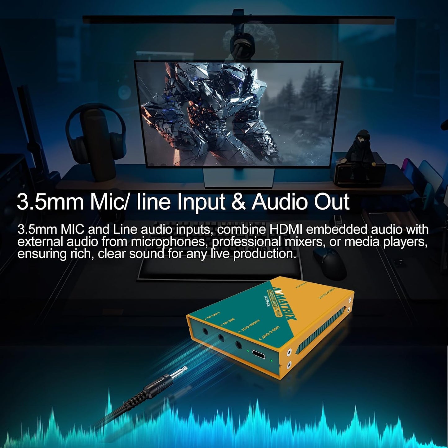 SDI/HDMI to USB3.0 Video External Capture Card for Streaming, Uncompressed (YUY2) 1080P60 Play and Pluy for Church Live Streaming Tele-Conference Tele-Education (UC1218-4KS)