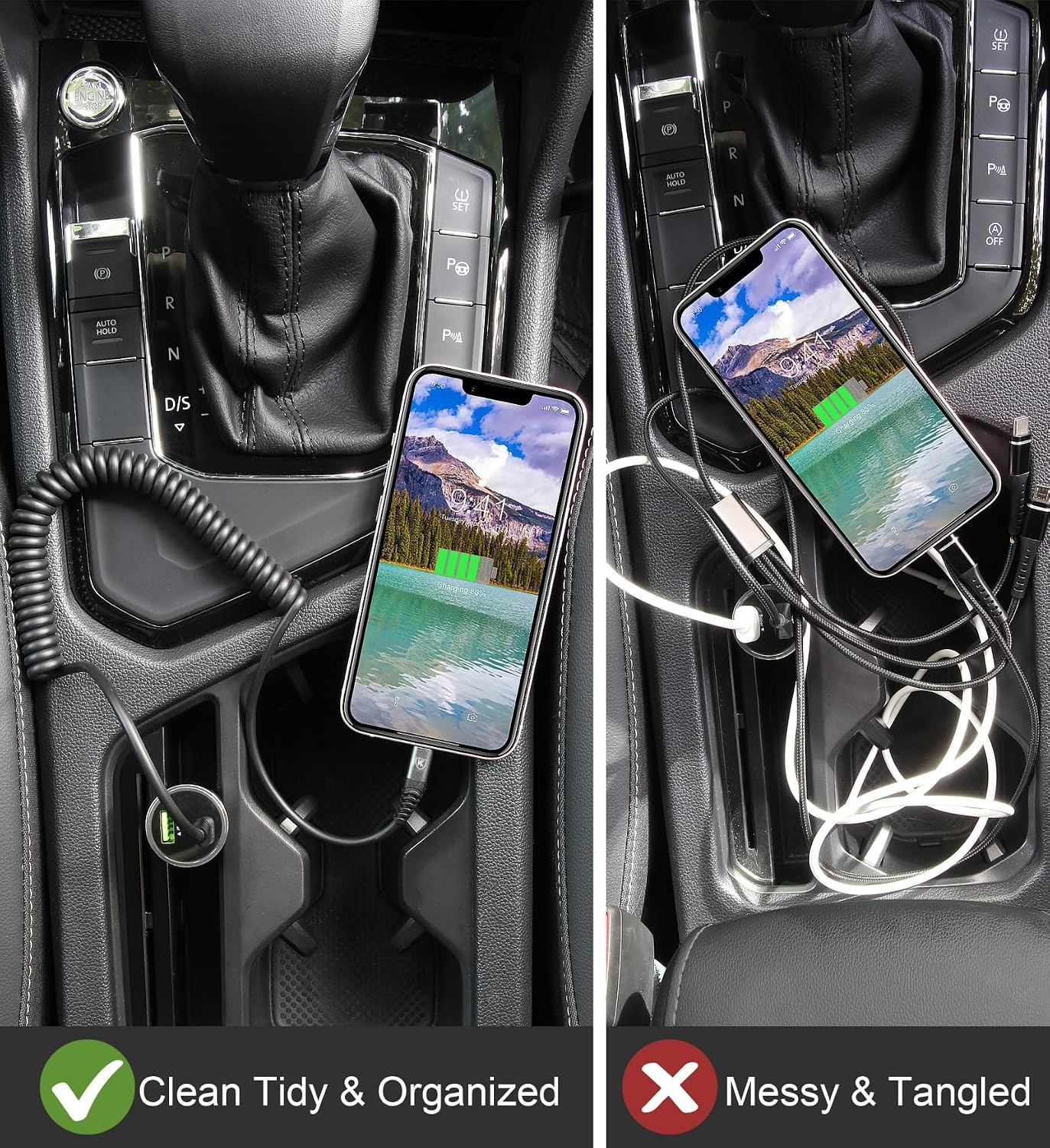 USB Type C to Lightning Cable 3FT 2Pack Coiled iPhone Charger Fast Charging | for Car Short USBC Lightning [Apple MFi Certified] iPhone Cord for iPhone14/13/12/11 Pro Max/iPad/CarPlay-Black