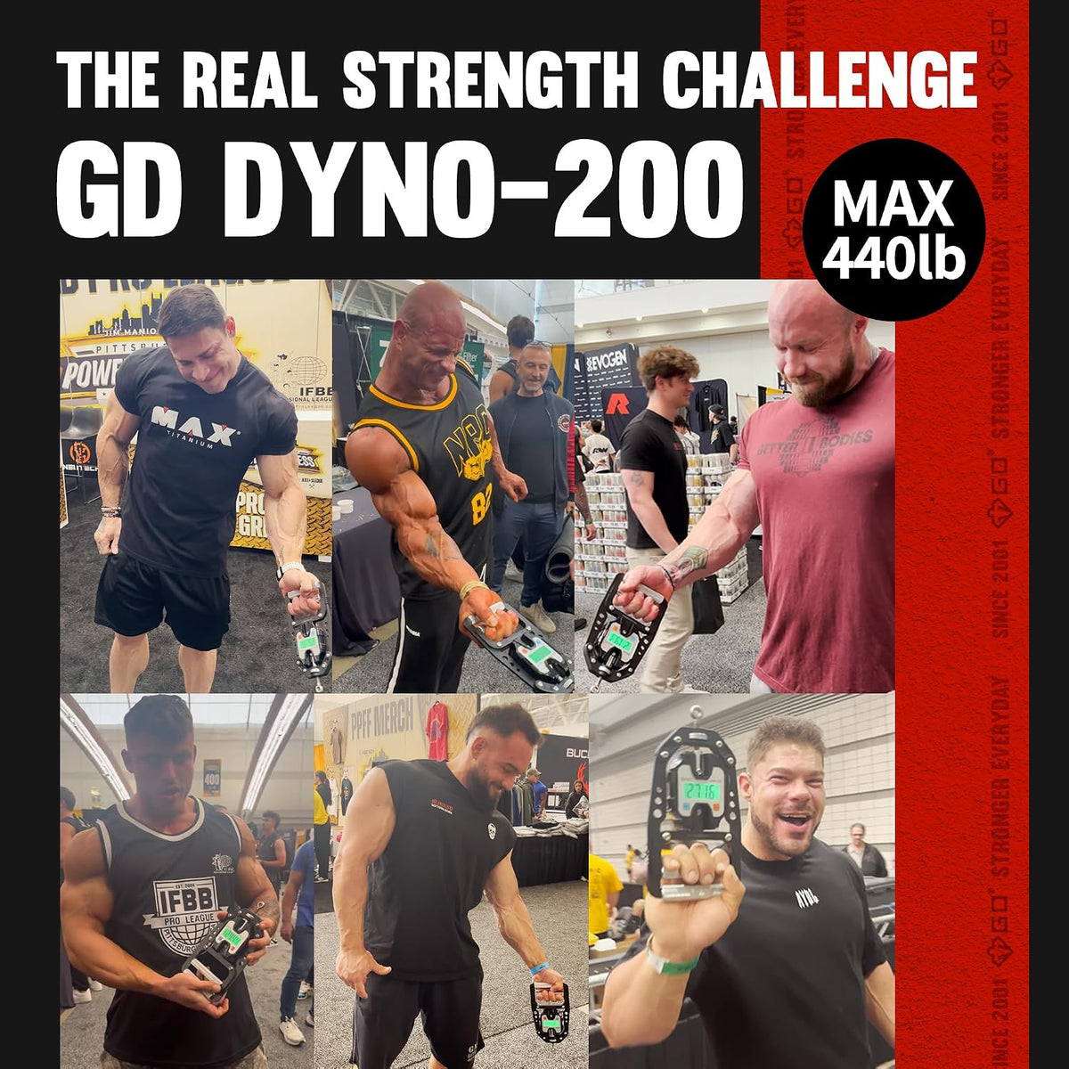 GD DYNO-200 Grip strength tester Digital Hand Dynamometer 440 Lbs | 200kg Hand Strength Tester, Grip Strength Measure, Forearm Exerciser, Arm wrestling training equipment, Gripper strengthener