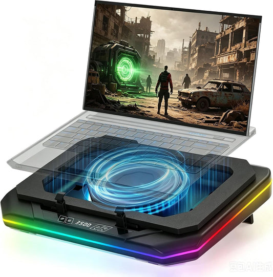 Cooling Pad for Dell Alienware m17 m16 m15 x17 x16 x15 x14 Area-51m 14-17 inch Gaming Laptop,Cooler it is Undoubtedly The King of Heat Dissipation with Powerful Turbo Fan,6 RGB Light Mode,Touch Start