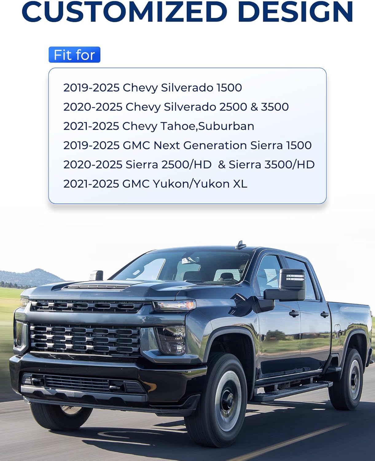 Truck Laptop Mount Fit for 19-25 Chevy Silverado, Tahoe, GMC Sierra, No-Drilling Vehicle Laptop Mount Built-in Cooling Fan Adjustable Truck Computer Stand