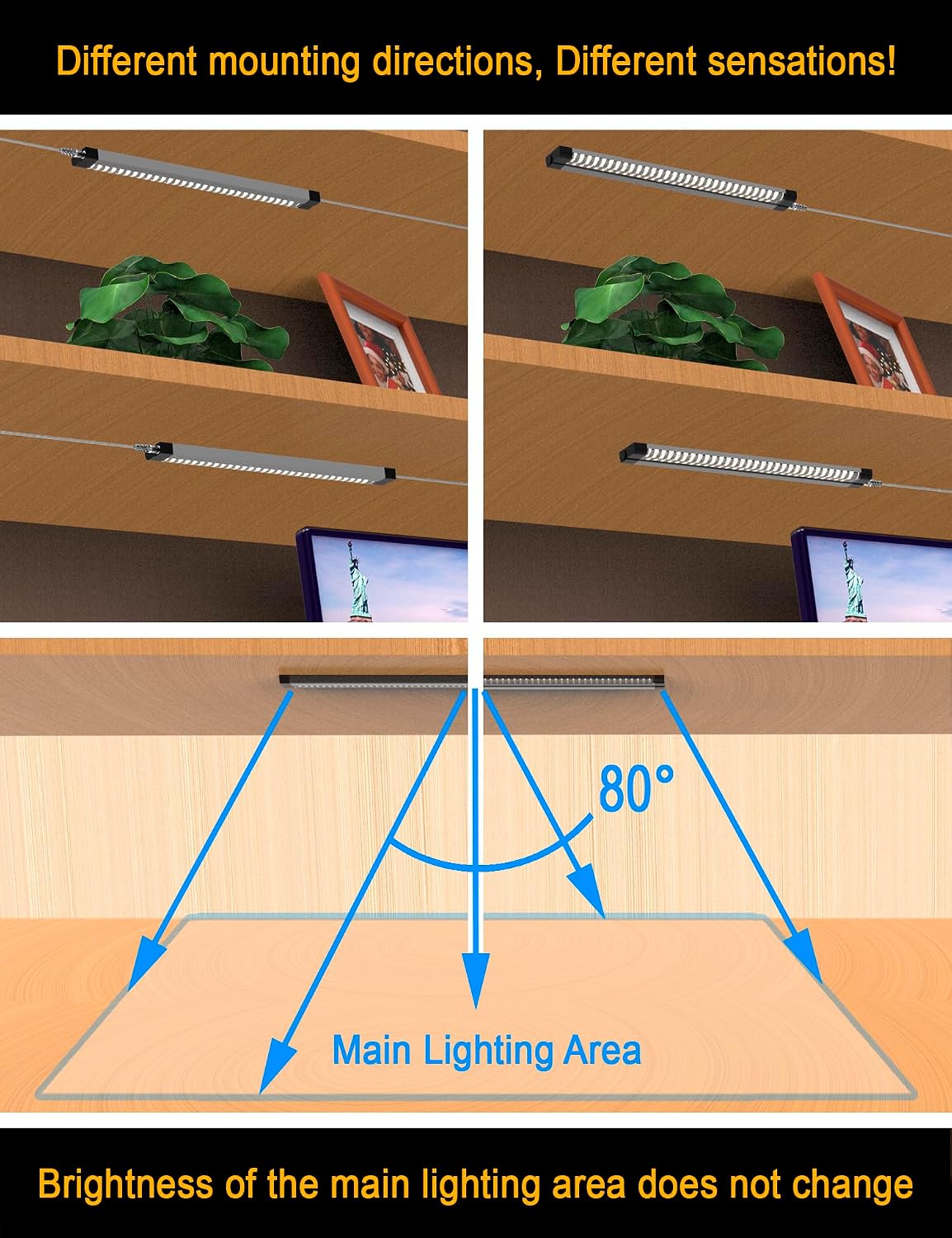 EBD Under Cabinet Light Bar, Neat Plug-in 6-Pack 12 Inch, 6500K 2700Lm