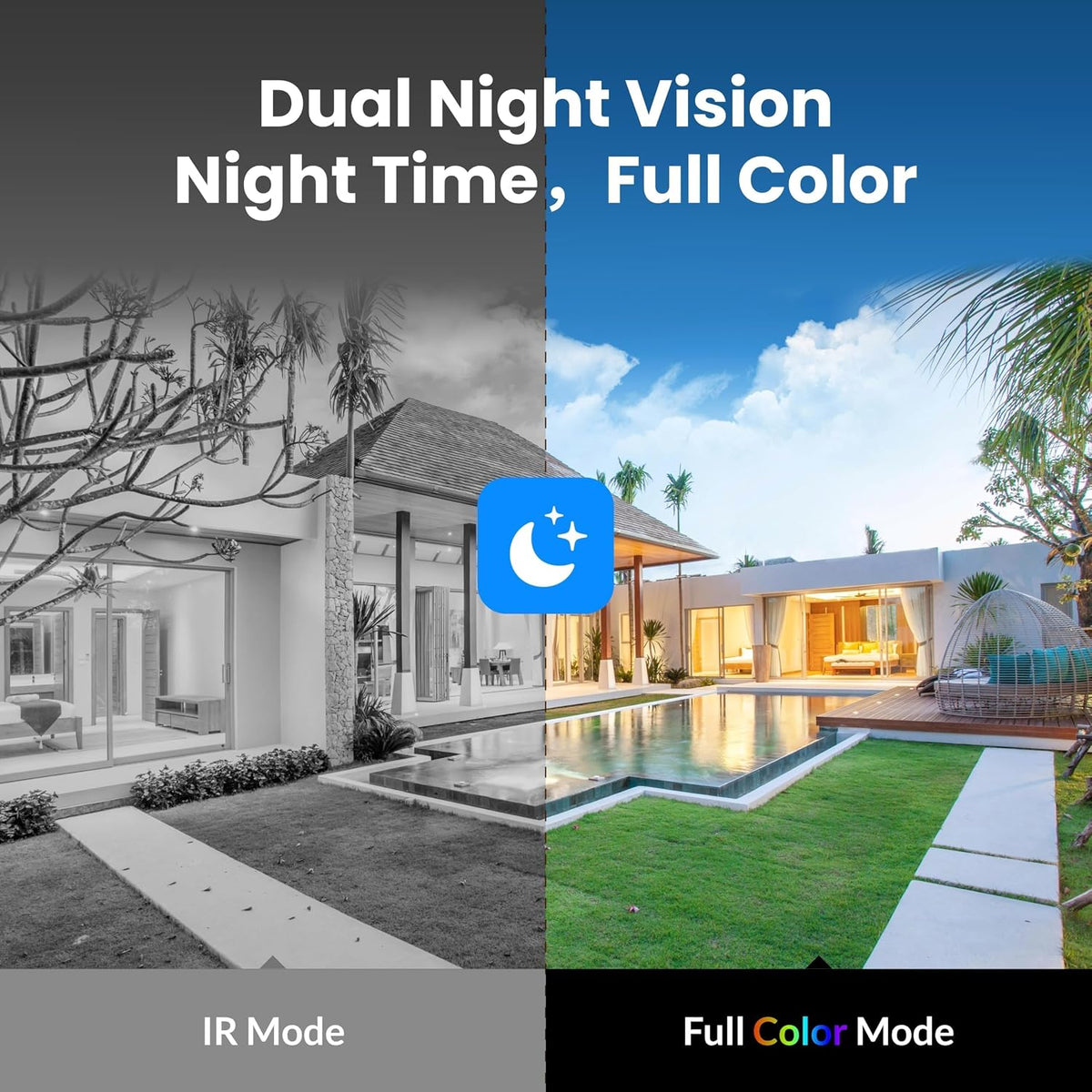 Solar Security Camera Outdoor Wireless, 2K Color Night Vision, Battery Powered PIR Motion Detection,2.4GHz WiFi Cameras for Home Surveillance, Light and Sound Alarm, 2-Way Audio