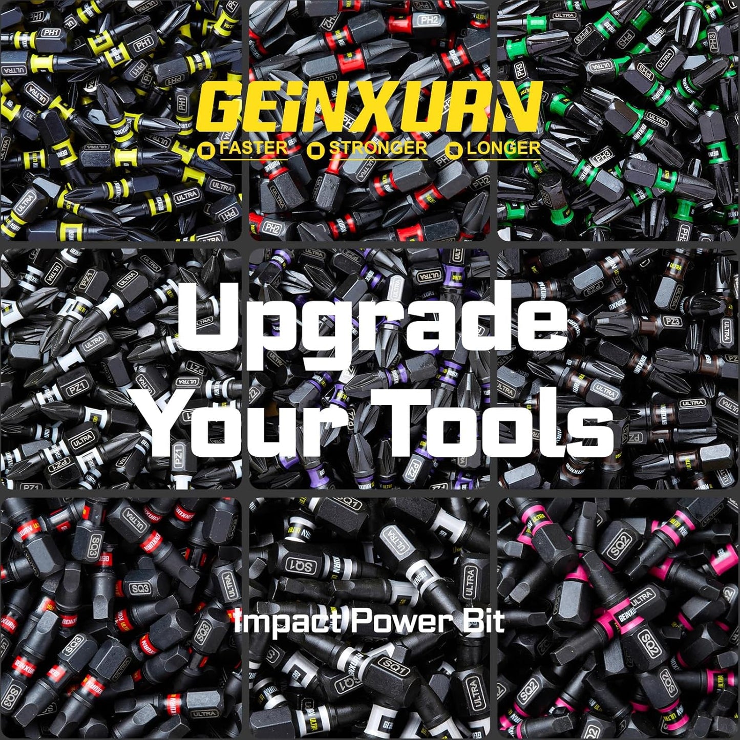 52pcs Impact #1#2#3 Phillips Screwdriver Bits Set, 1” 2” 3” 6” (PH1/PH2/PH3) Magnetic S2 Steel Cross Driver Bits Set and 1pc Impact Bit Holder with Color Coded Base