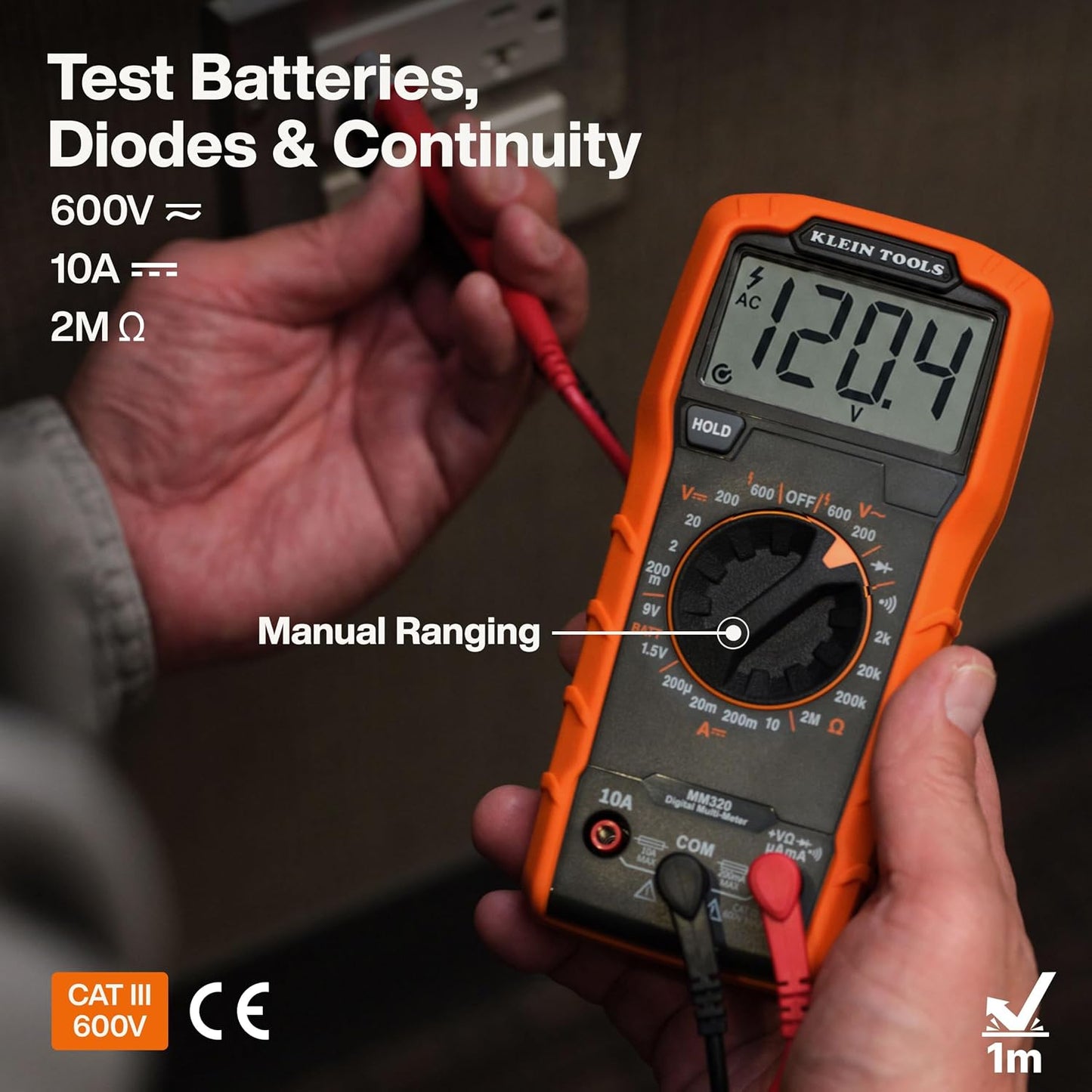 Klein Tools 69149P Electrical Test Kit with Digital Multimeter, Non-Contact Voltage Tester and Electrical Outlet Tester, Leads and Batteries