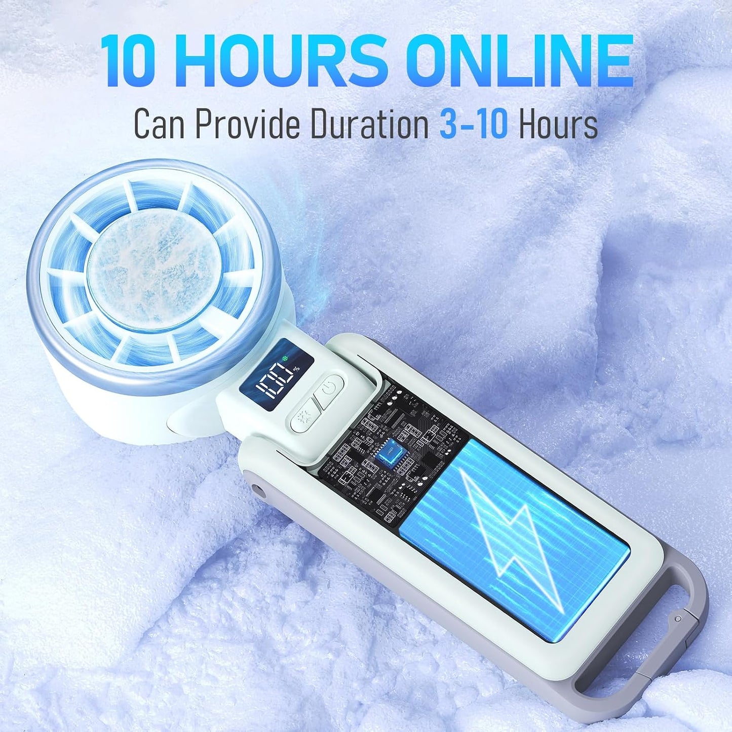 PlayHot Portable Handheld Cooling Fan, Travel Essentials, Gifts for Women | Instant Cooling, 10m/s Airflow, 5-Speed, 10H Max, USB-C Rechargeable, LED Display, 3-in-1 Foldable for Cruise, Beach Vacation