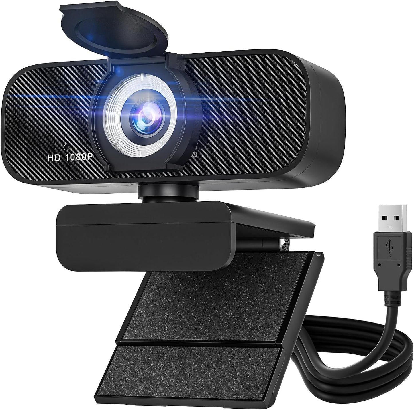 Gohero Full HD 1080P Video Webcam, Noise Cancellation, Privacy Cover, Wide-Angle Lens, Auto Light Correction, Plug & Play USB Webcam for Laptop, Desktop, PC, Mac, Zoom, Skype Pro Series