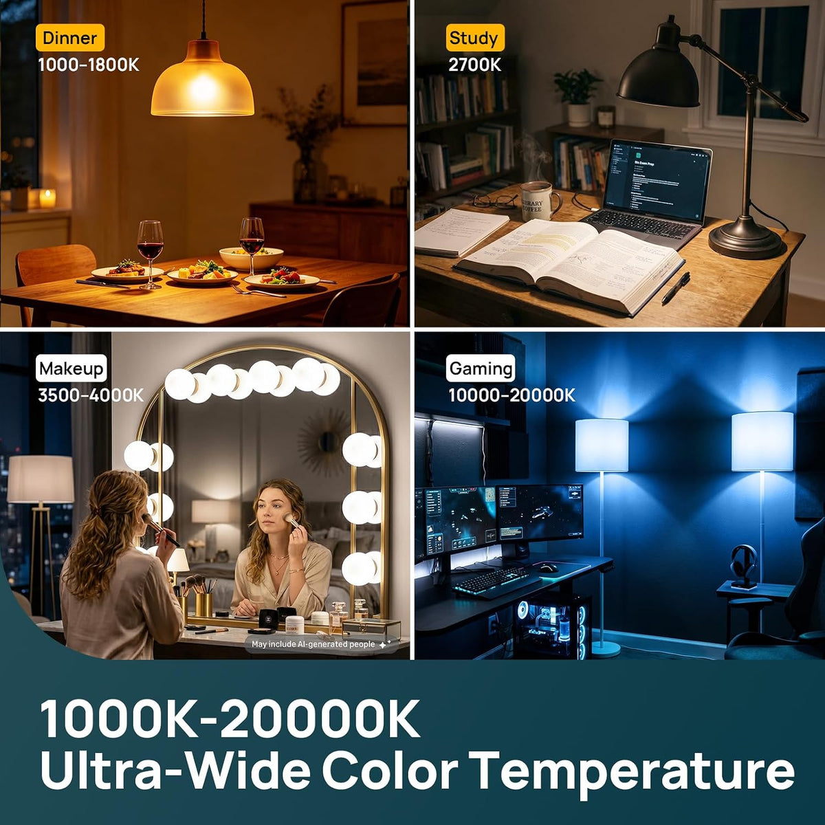 Linkind Matter Smart Bulbs 5GHz, Compatible with Alexa/Apple Home/Google