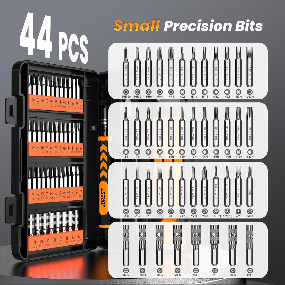 JOREST 59Pcs Small Precision Screwdriver Set with Torx T5 T6, Mini Tool Kit | Magnetic Electronic Repair Tool Kit for Macbook, Computer, Laptop, Phone, PS5, Xbox, Switch, Eyeglasses, Watch, Ring Doorbell
