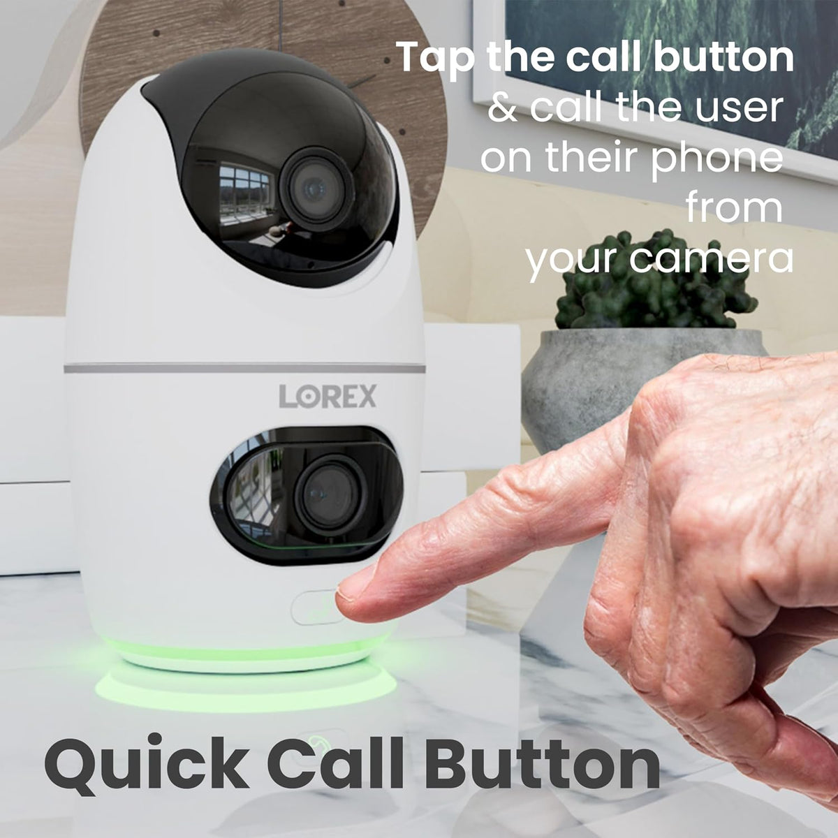 Lorex Classic App | 2K Dual Lens Indoor Pan-Tilt Wi-Fi Security Camera